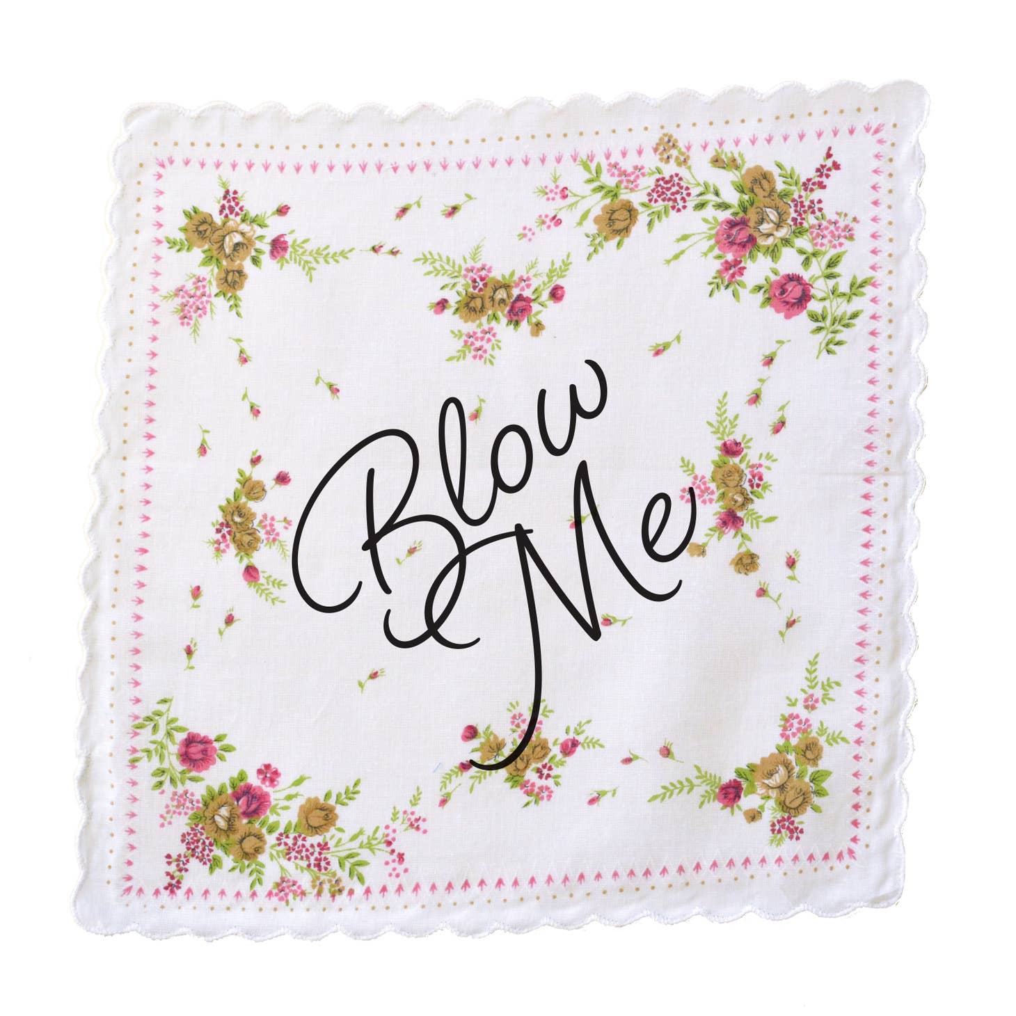 Blow Me Retro Hankie Floral Print Cotton Handkerchief - Image 6