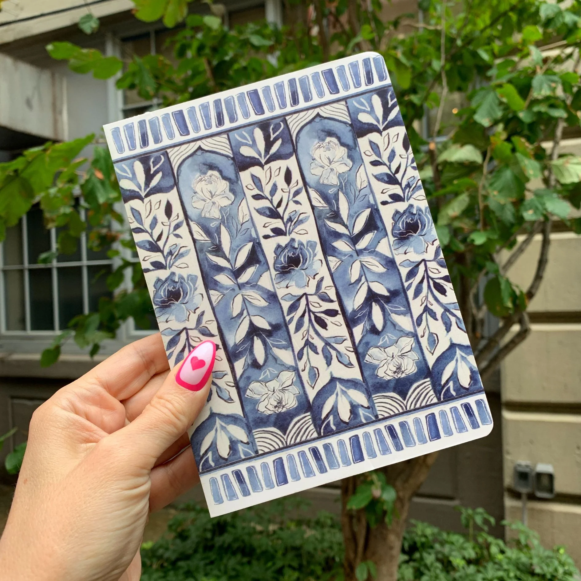 Blue and White Florals Journal | Double-Sided Notebook | 160 Lined Pages - Image 2