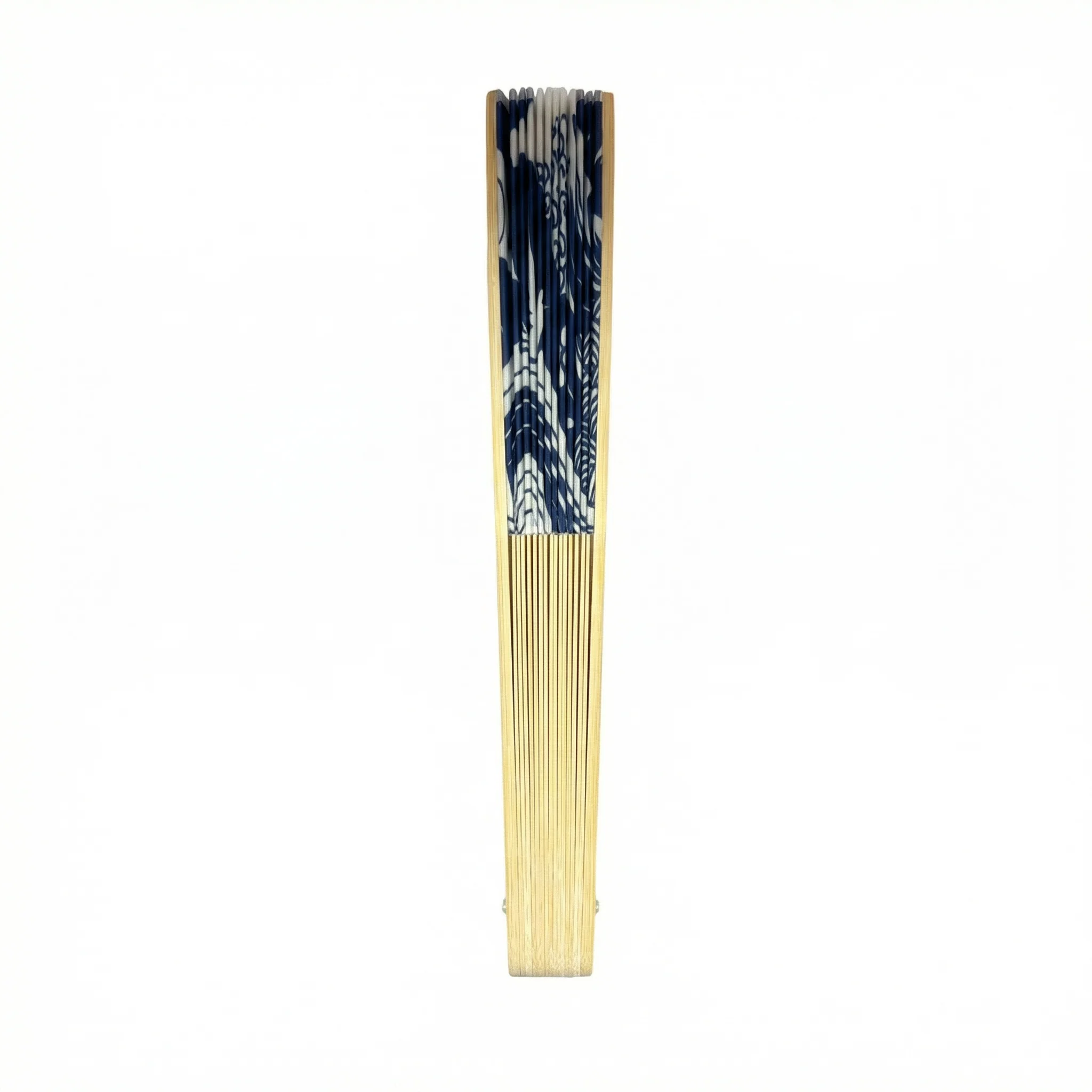 Blue Mountain Waves Paper Folding Fan | 10" Hand Fan | Paper & Wood - Image 3