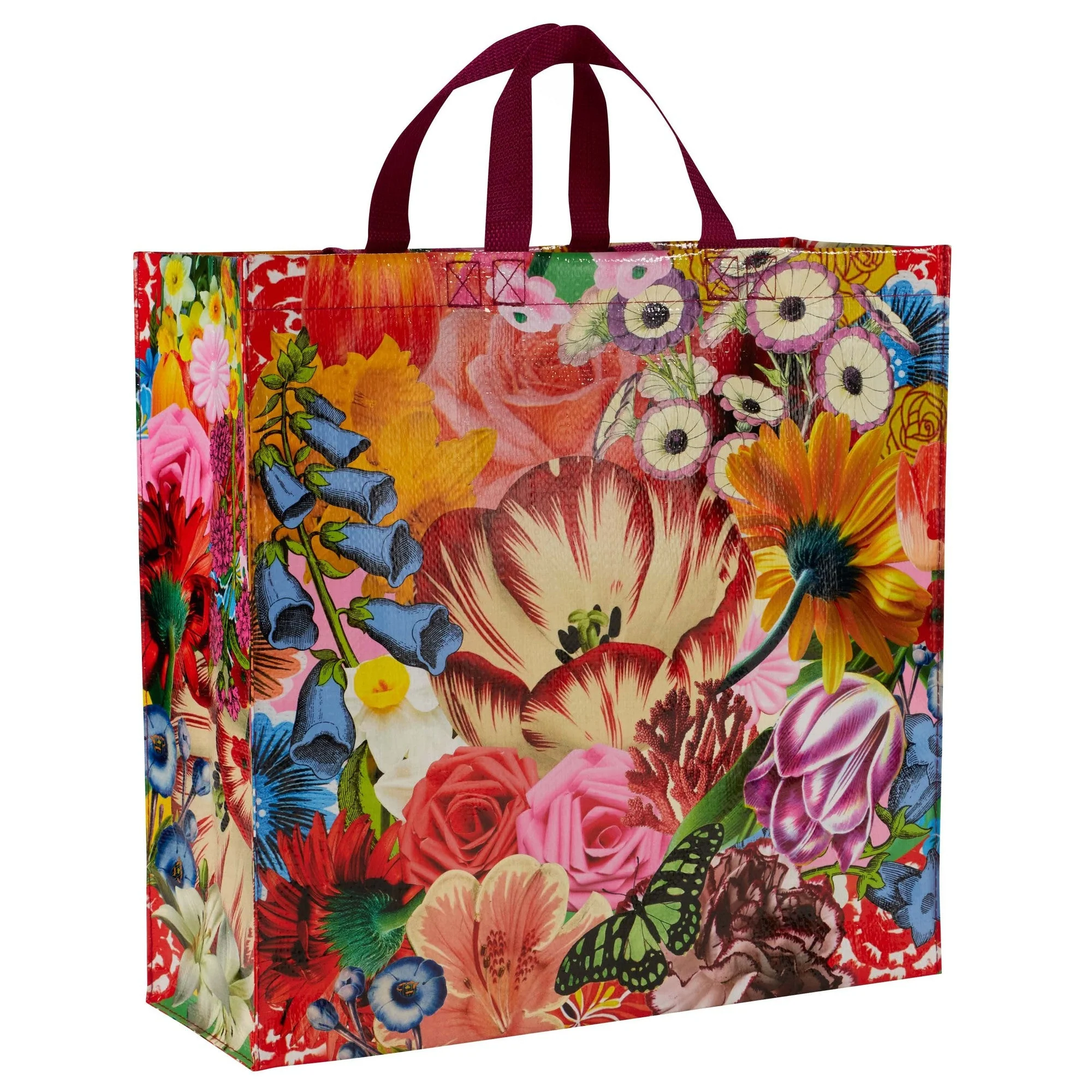 Blossom Shopper Tote Bag | Post Consumer Material Shopping Bag | 15" x 16" | BlueQ at GetBullish - Image 3