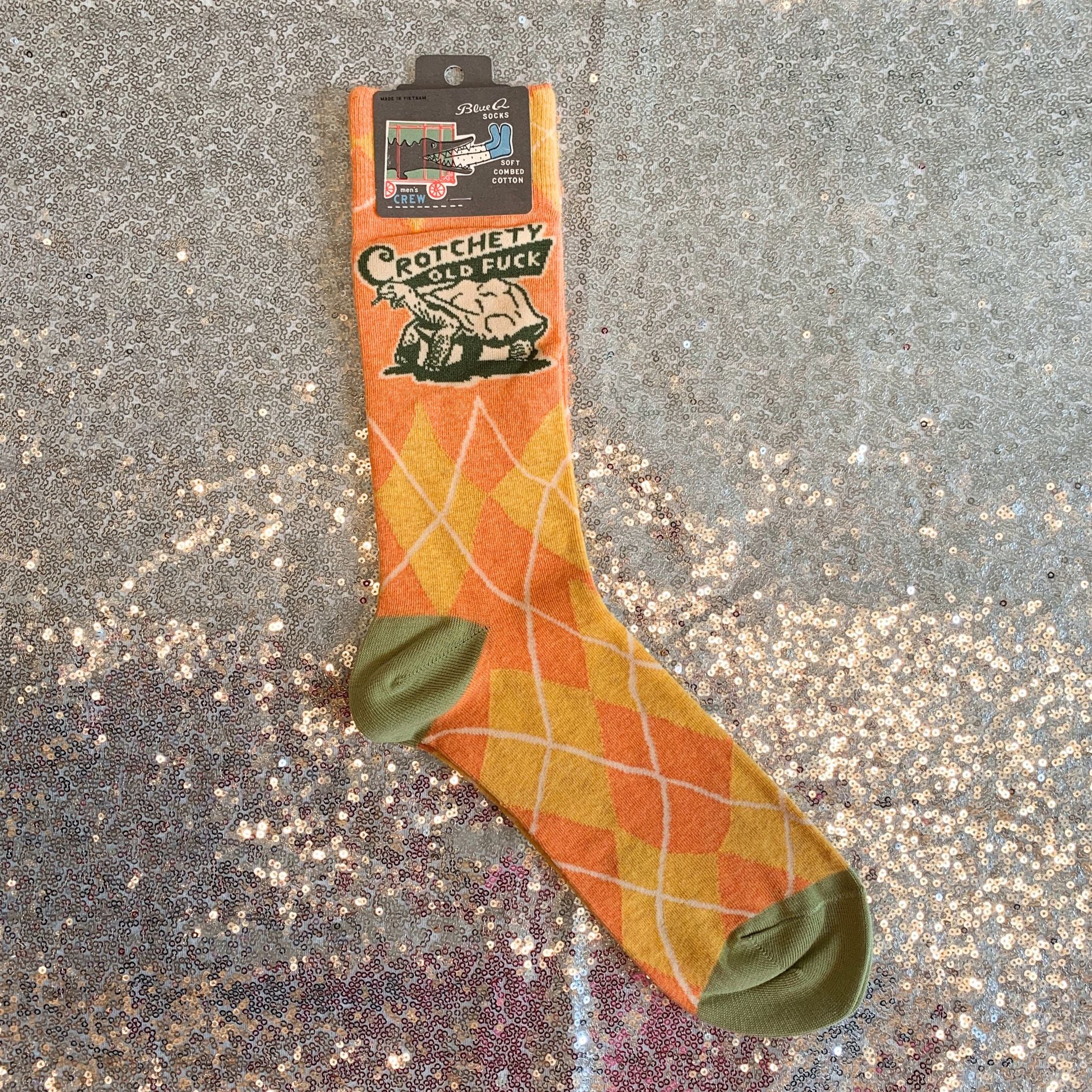 Crotchety Old Fuck Men's Crew Socks | Novelty Funny Socks | BlueQ at GetBullish - Image 2