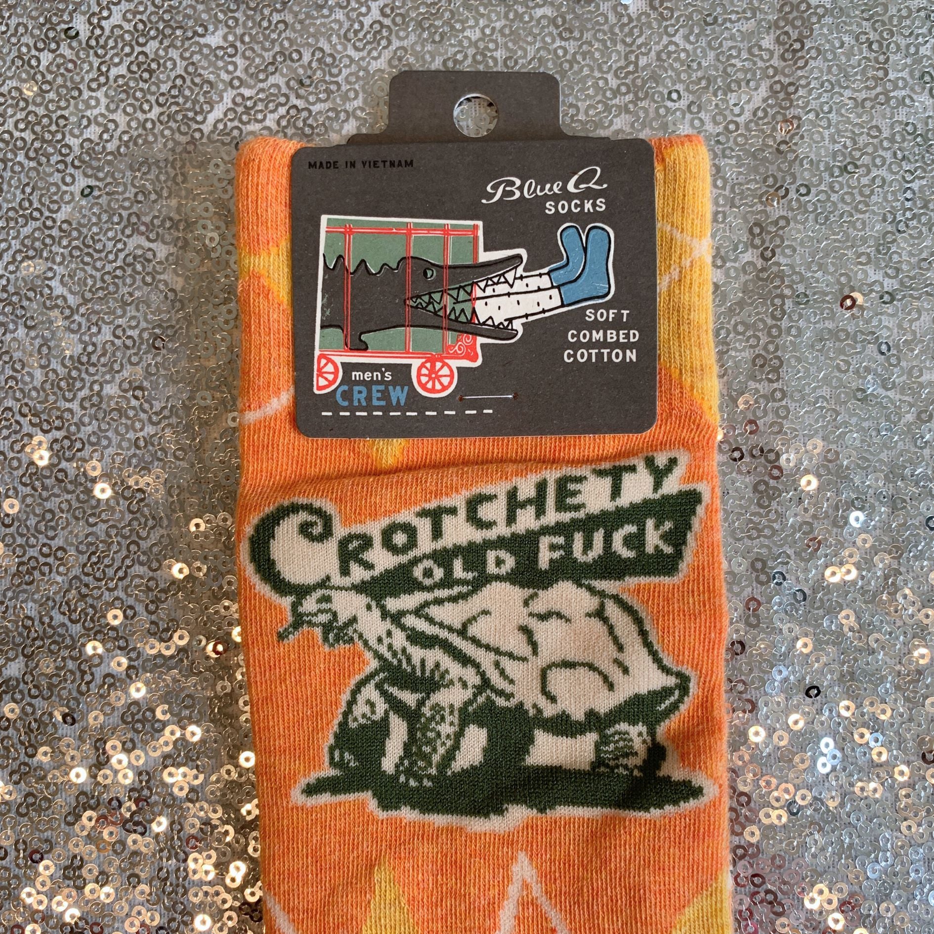 Crotchety Old Fuck Men's Crew Socks | Novelty Funny Socks | BlueQ at GetBullish - Image 3