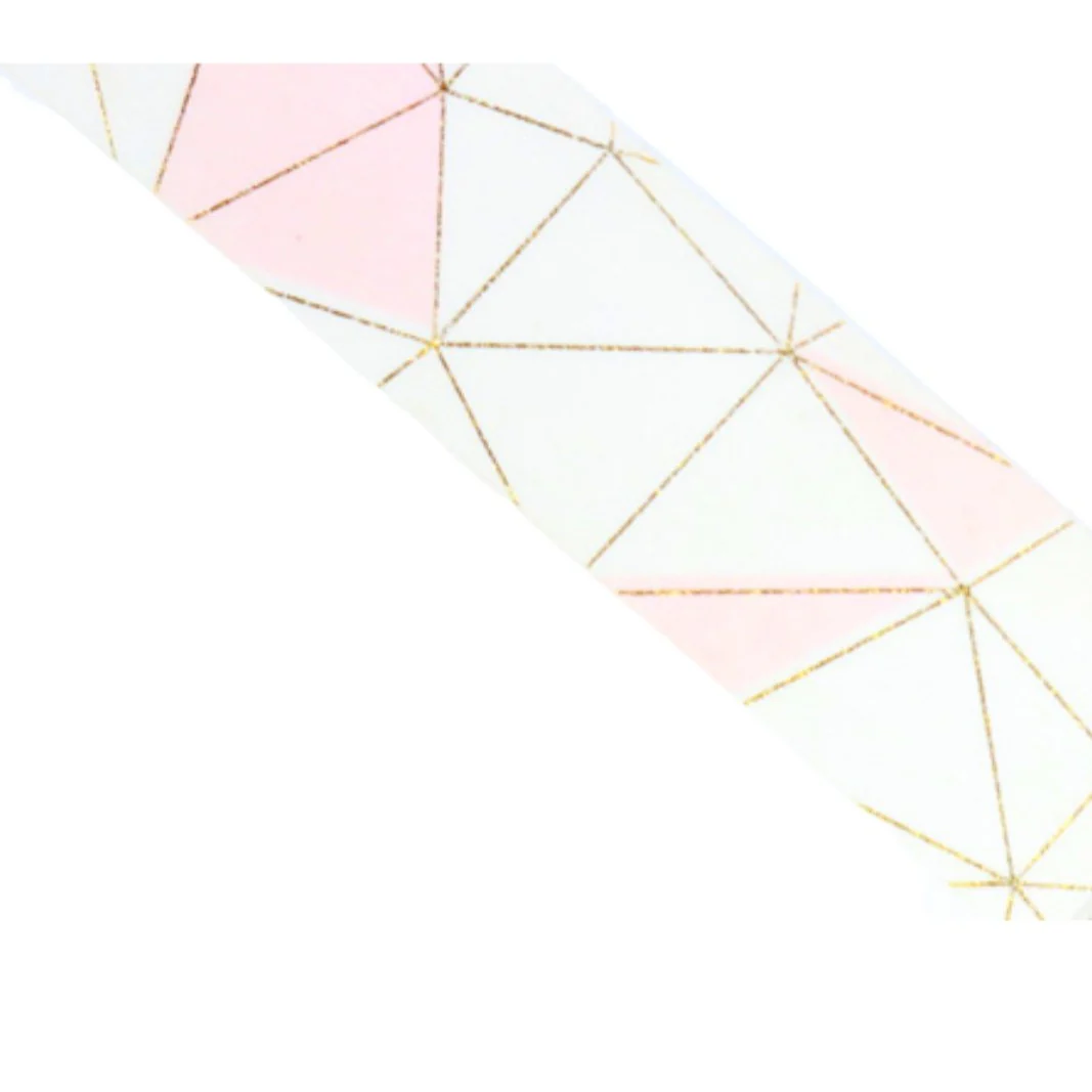 Blush Pink and Metallic Gold Geometric Washi Tape | Gift Wrapping and Craft Tape - Image 3