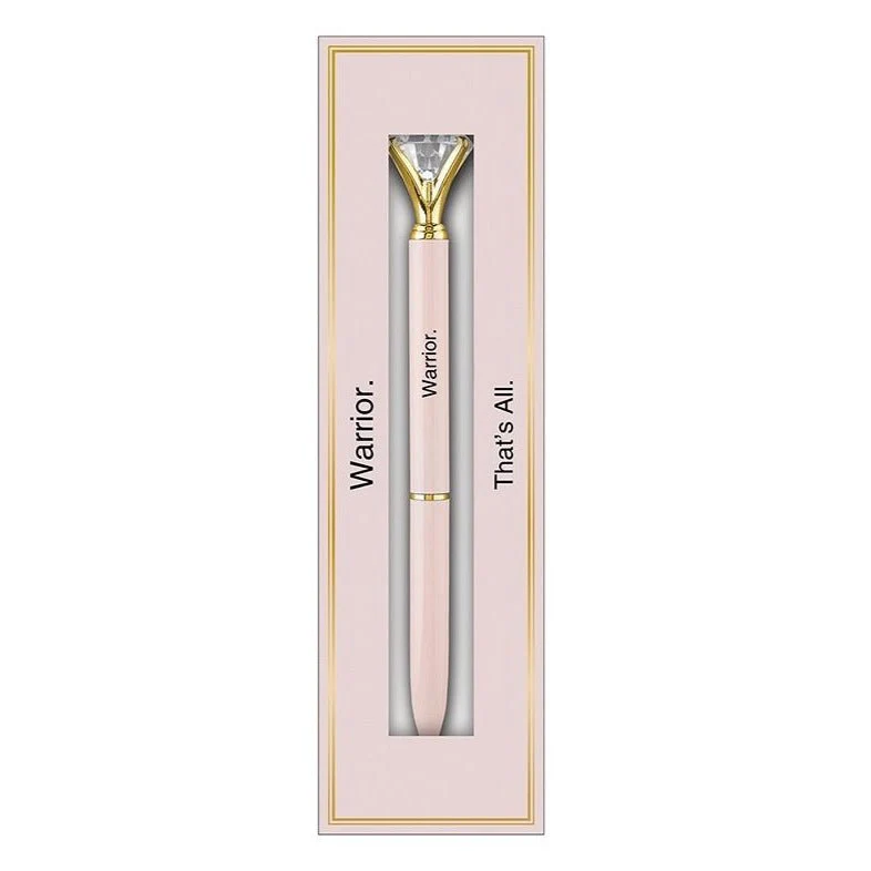 Blush Pink Gem "Warrior" Pen in Gift Box | Jewel-Topped Gift Pen - Image 2