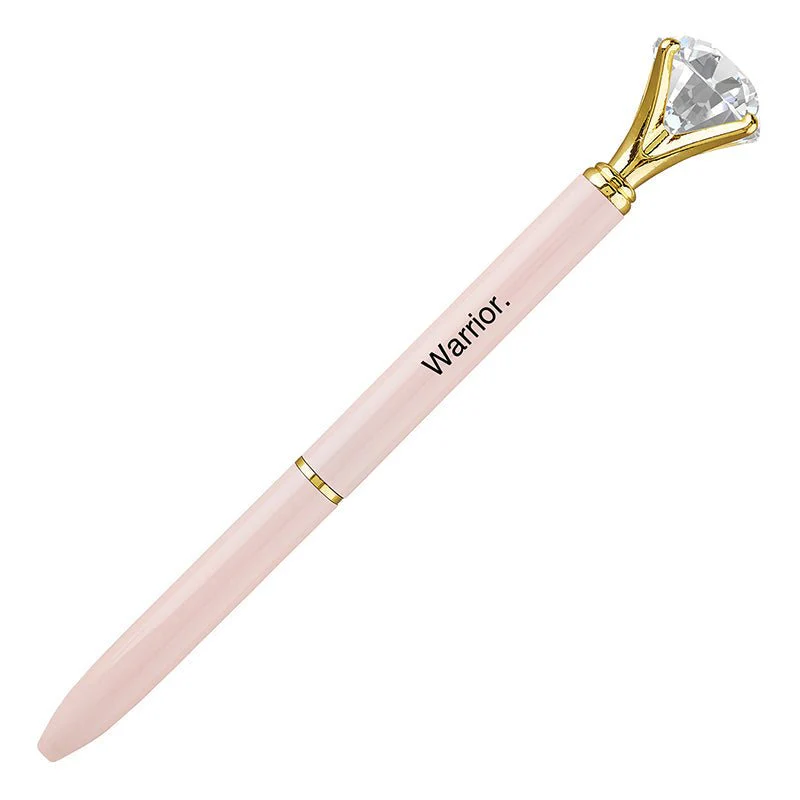 Blush Pink Gem "Warrior" Pen in Gift Box | Jewel-Topped Gift Pen - Image 3