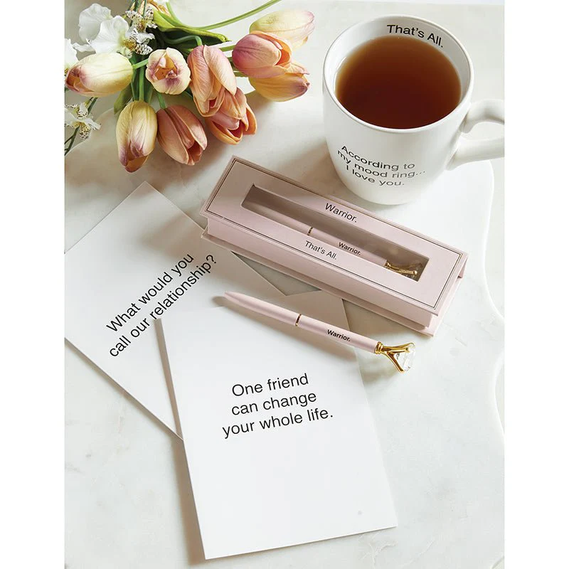 Blush Pink Gem "Warrior" Pen in Gift Box | Jewel-Topped Gift Pen - Image 4
