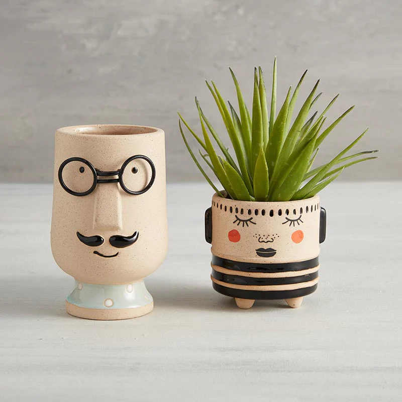 Blushing Face Planter Ceramic Pot - Image 8