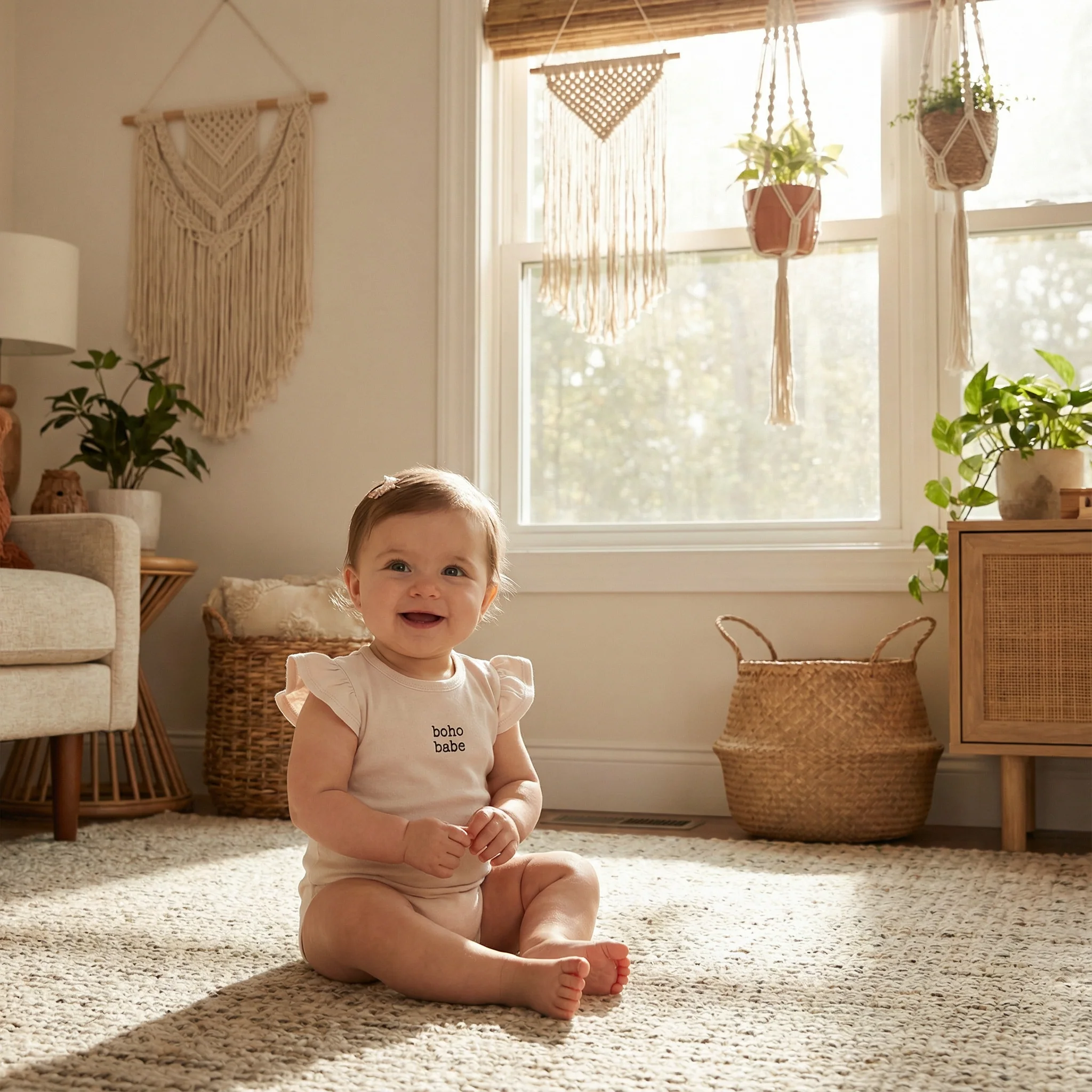 Baby Gift "Boho Babe" Ruffle Sleeve Snapshirt | Baby Infant Bodysuit | Size 6-12 Months - Image 3