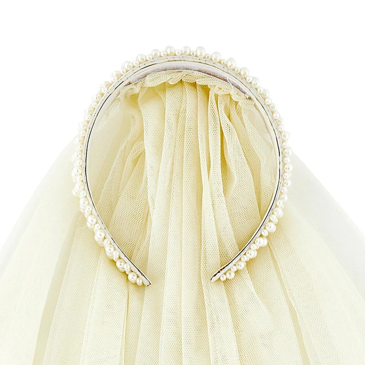 Headband Veil Set | Beaded Bachelorette Party Wedding Veil - Image 2