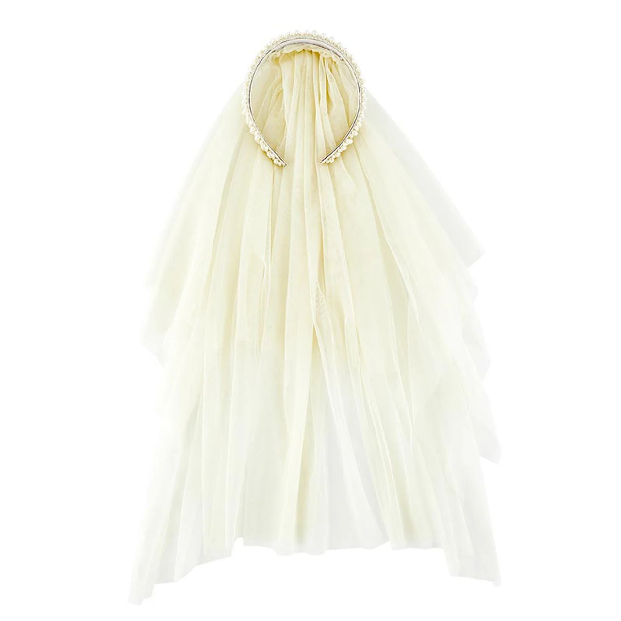 Headband Veil Set | Beaded Bachelorette Party Wedding Veil - Image 3