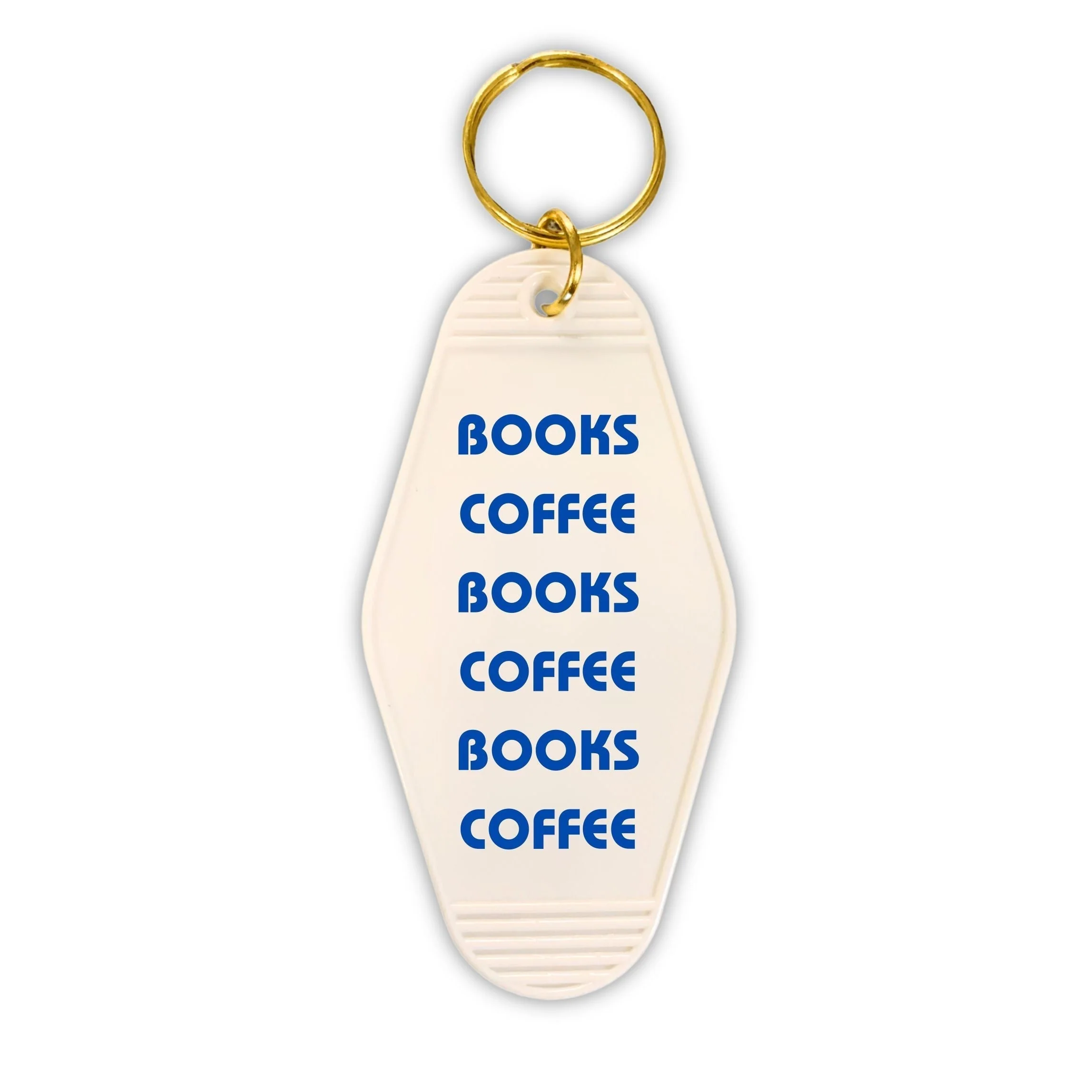 Books Coffee Books Coffee Motel Style Keychain in White - Image 2