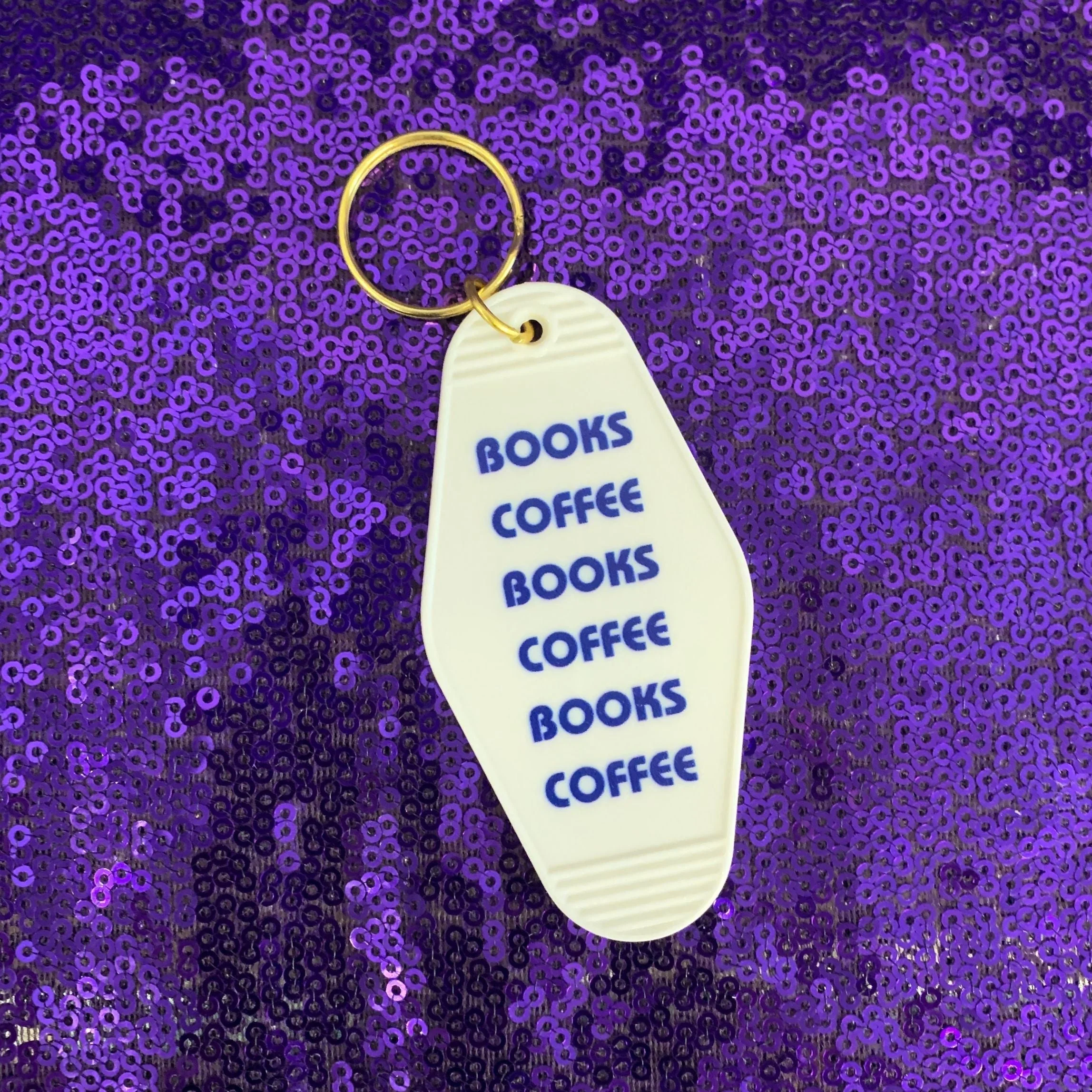 Books Coffee Books Coffee Motel Style Keychain in White - Image 9