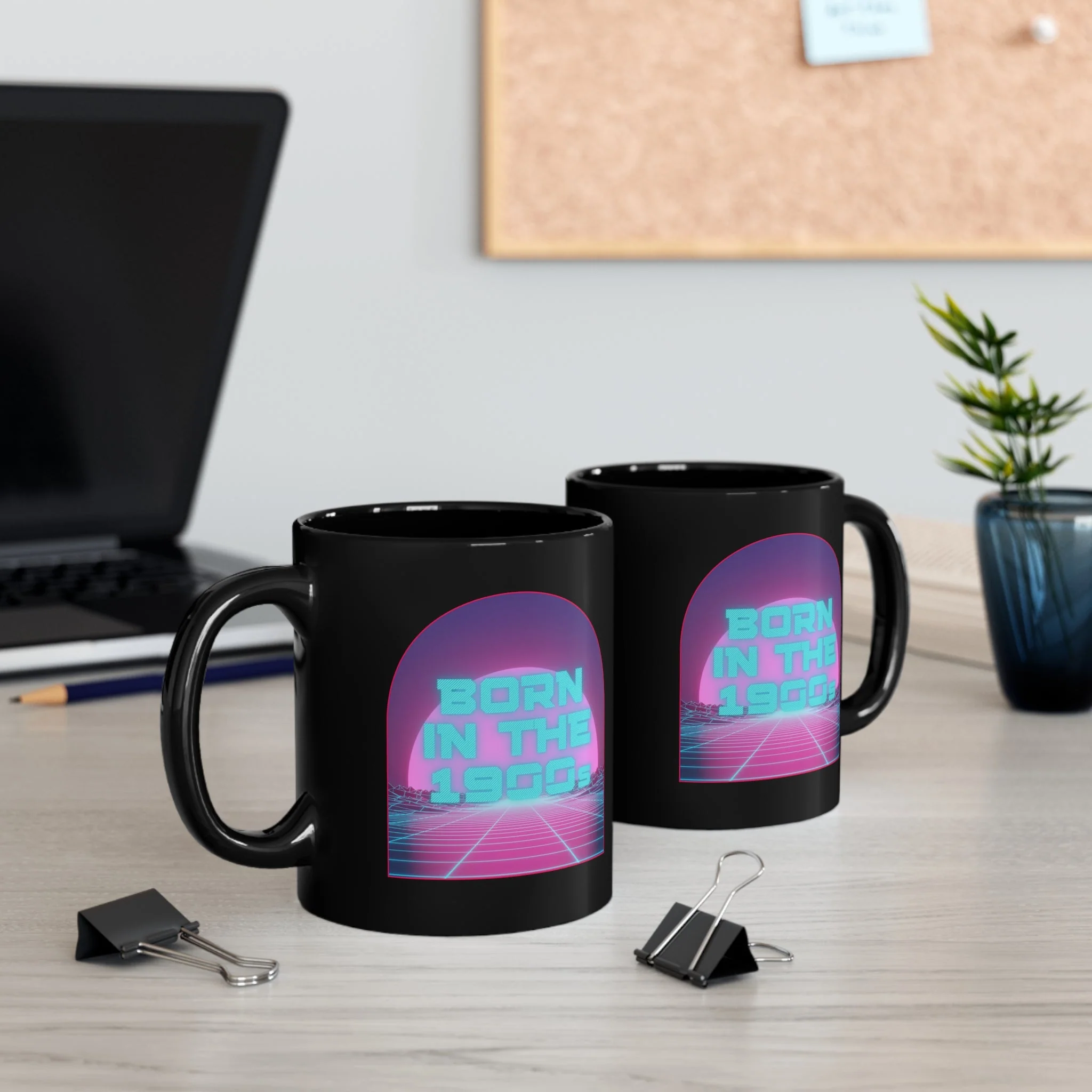 Born in the 1900s Black Mug - Image 5