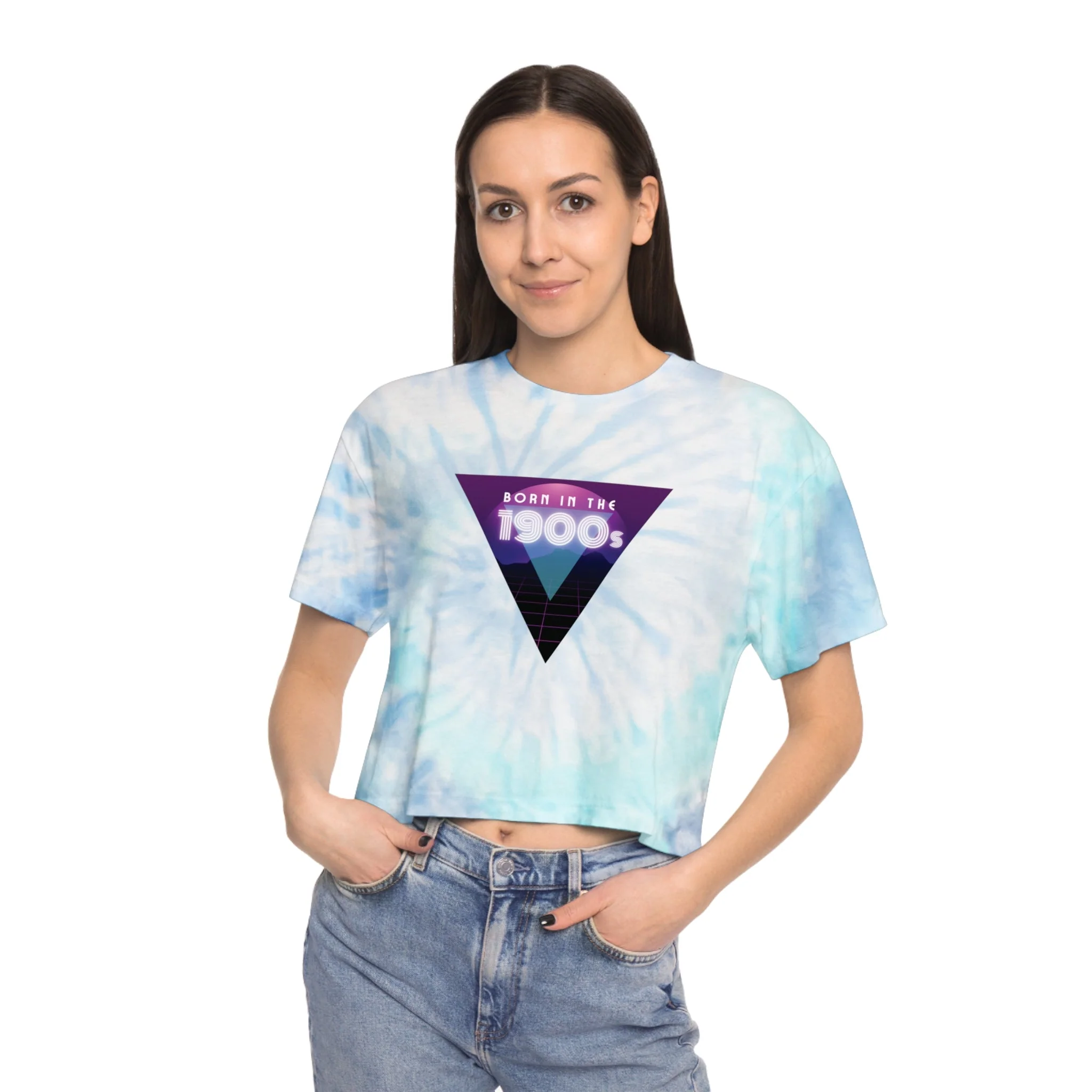 Born in the 1900s Women's Tie-Dye Crop Tee - Image 3