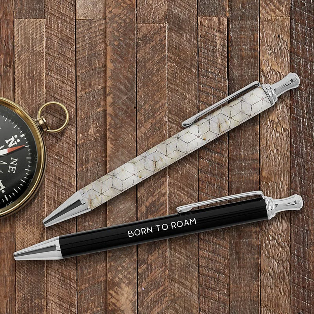 Born to Roam Pen Set | Set of 2 Giftable Pens in Box | Refillable - Image 2