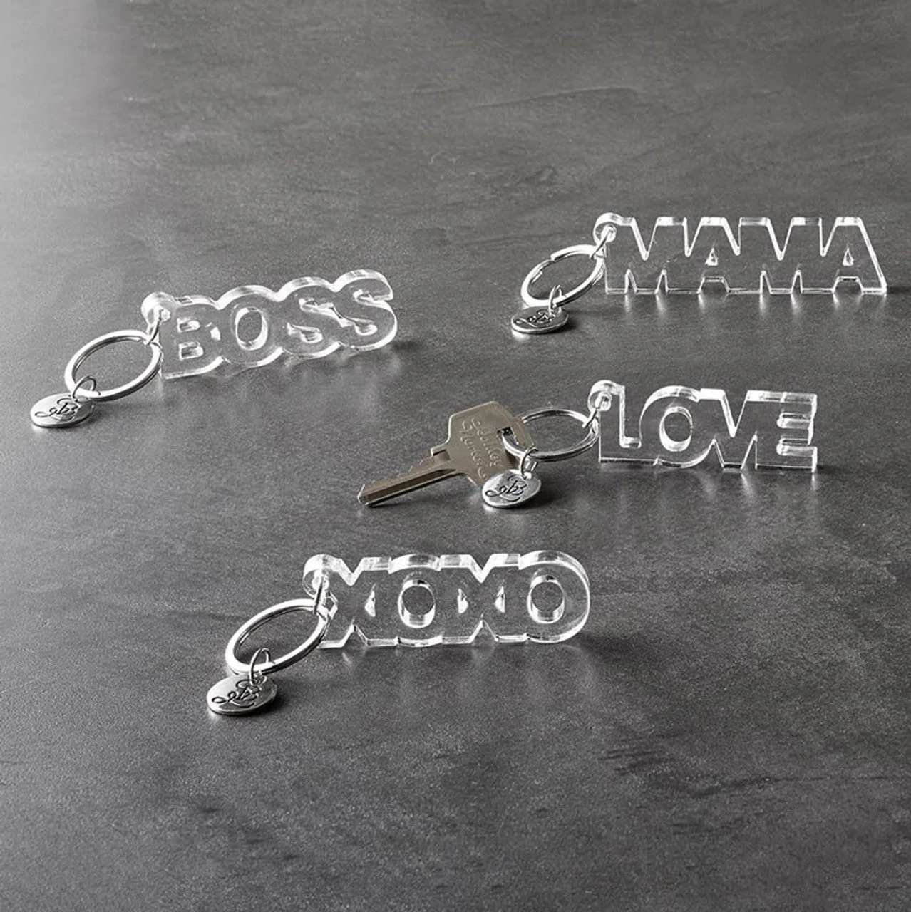 Boss Acrylic Word Keychain | Clear Transparent Word Shaped Keyholder - Image 10