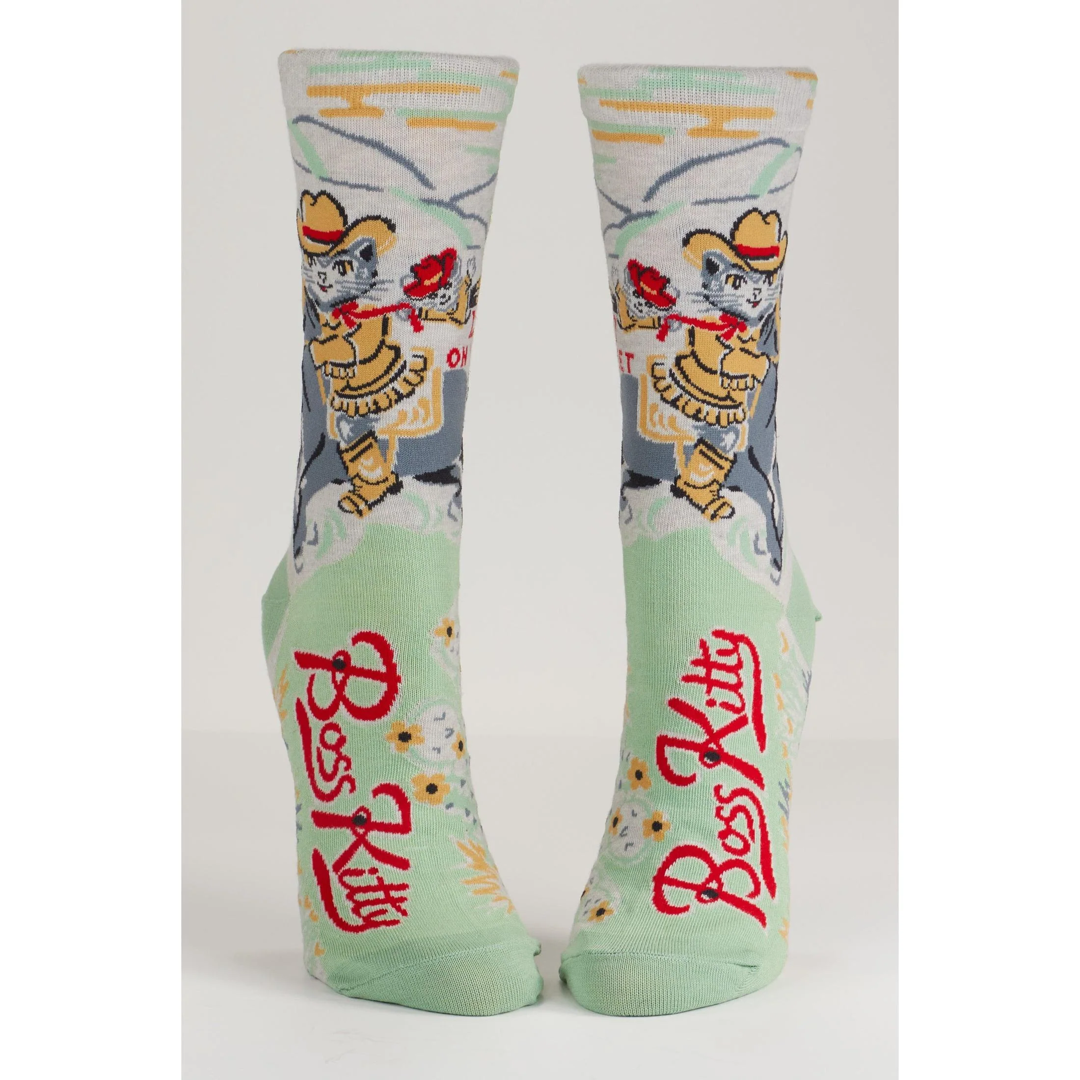 Boss Kitty Women's Crew Socks  | Novelty Funny Socks | BlueQ at GetBullish - Image 4