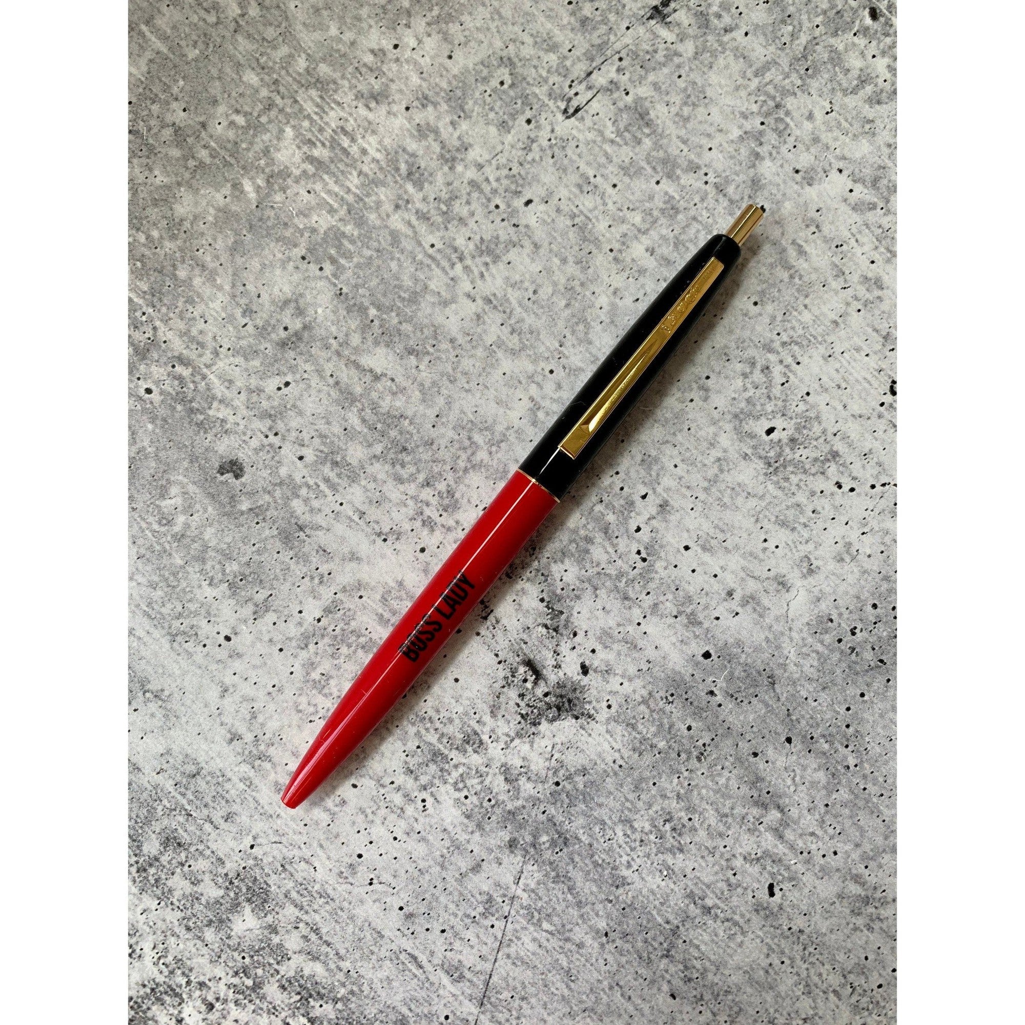 Boss Lady Two-Tone Refillable Pen in Cherry Red and Black - Image 6