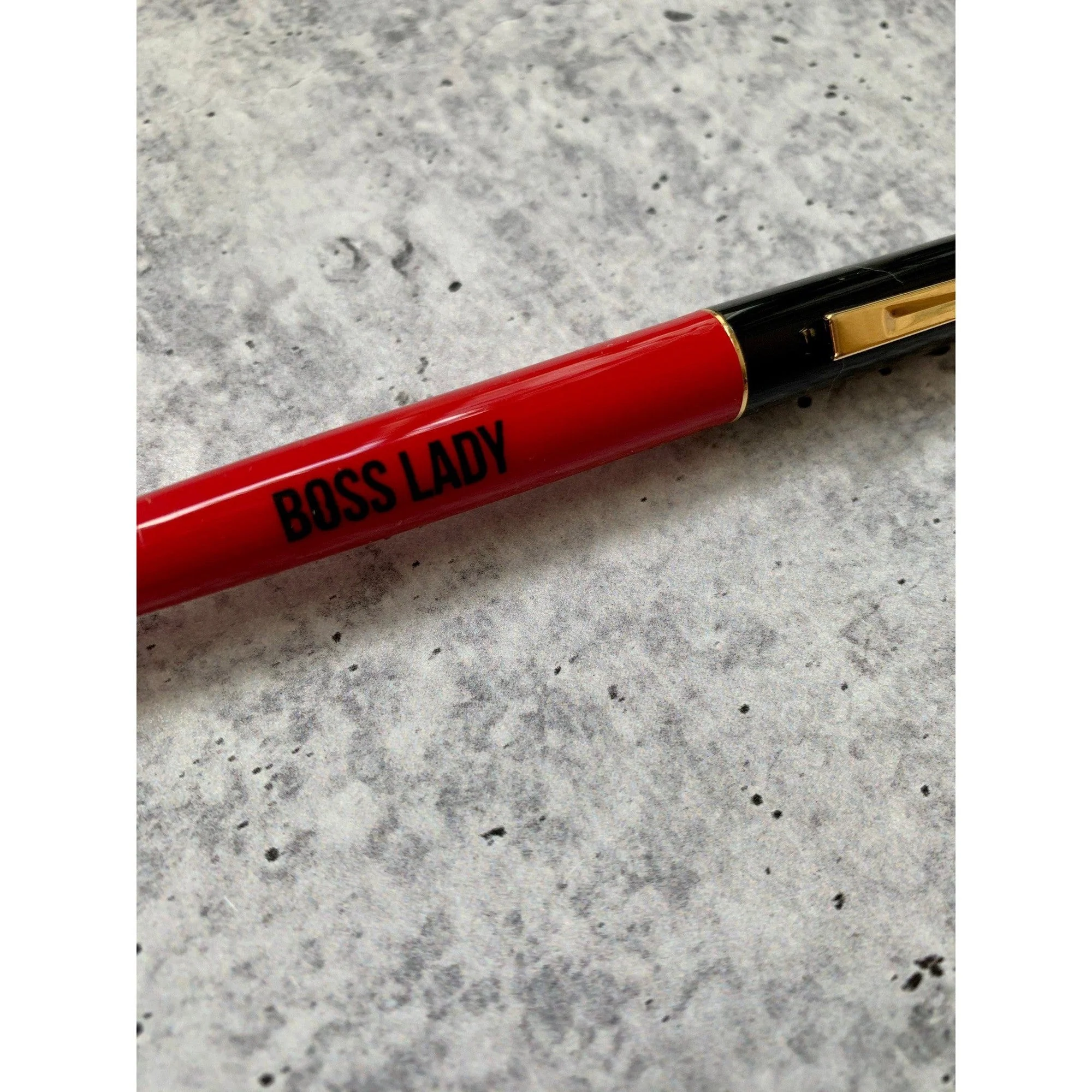 Boss Lady Two-Tone Refillable Pen in Cherry Red and Black - Image 8
