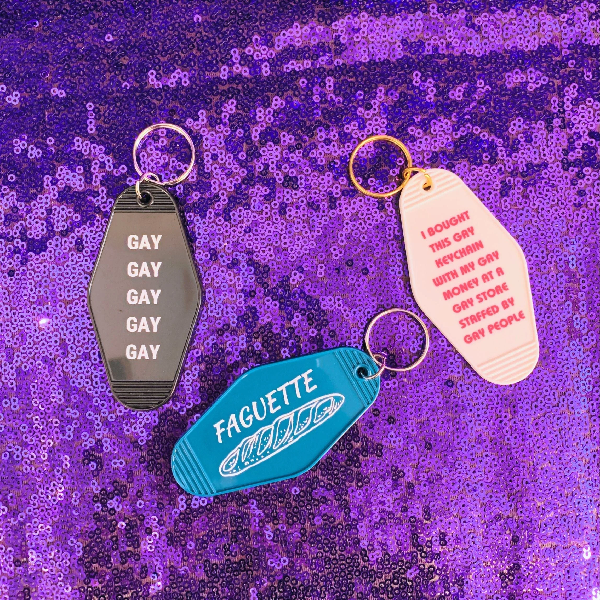 Bought This Gay Keychain With My Gay Money Motel Style Keychain in White - Image 10