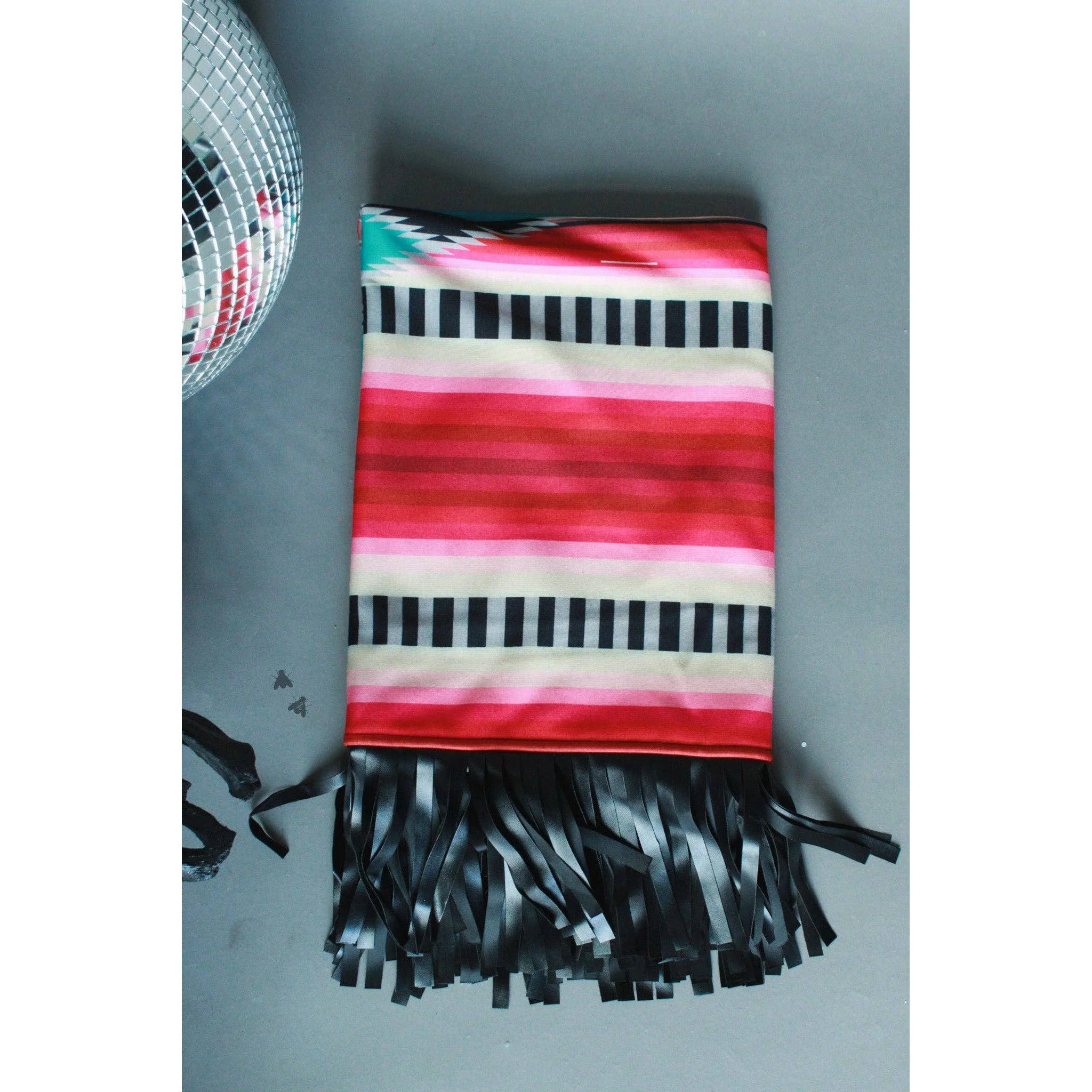 Boujee Babe Reversible Small Blanket | Aztec + Leopard Print Designs with Fringe | 43" x 29" - Image 2