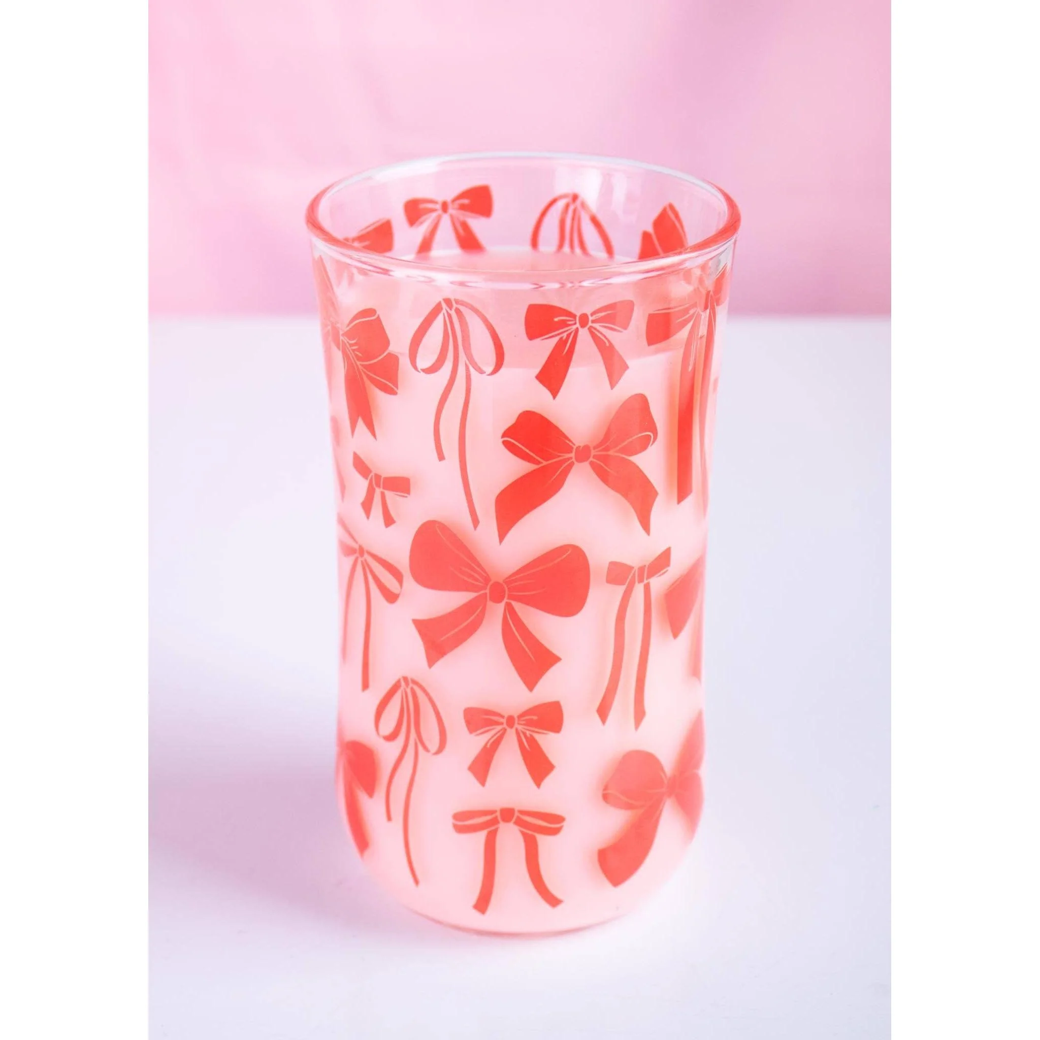 Bow Drinking Glass | Pink Ribbon Glassware | 16oz - Image 3