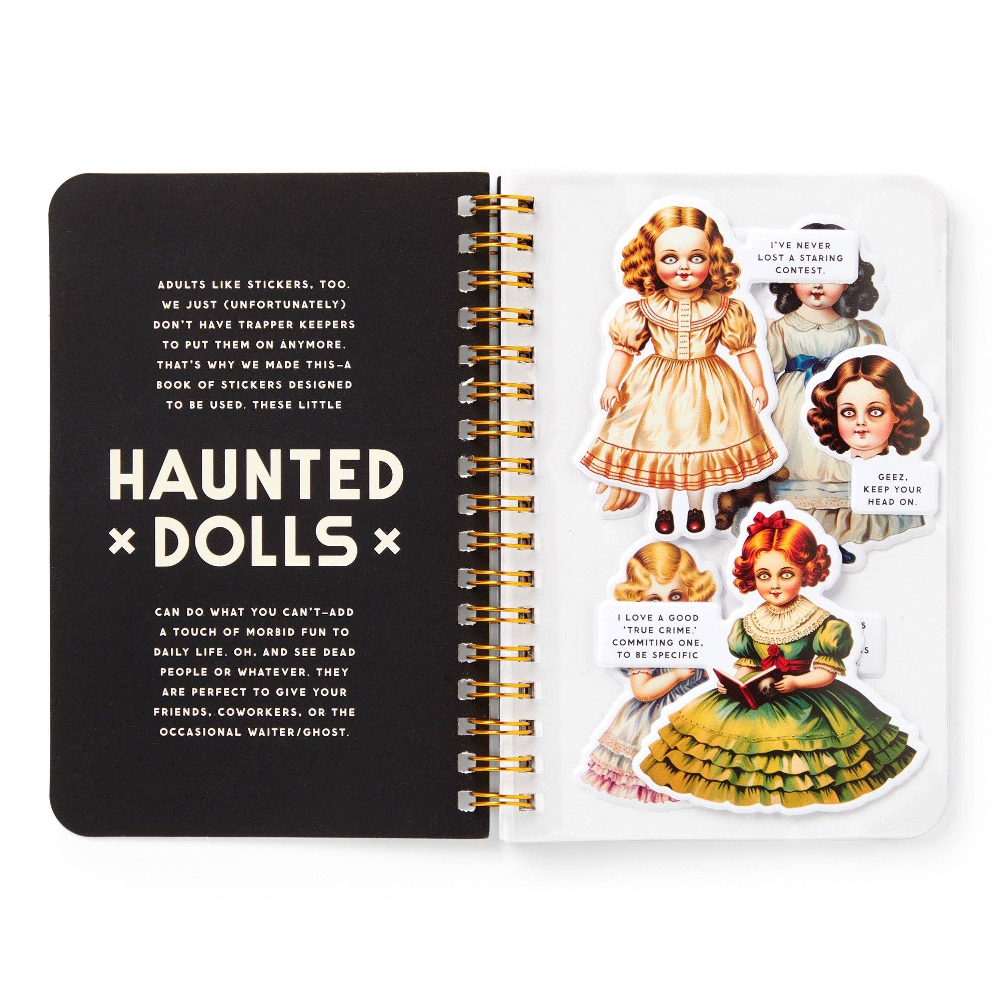 Brass Monkey Haunted Dolls Sticker Book | Vintage-inspired Spooky Decals - Image 4