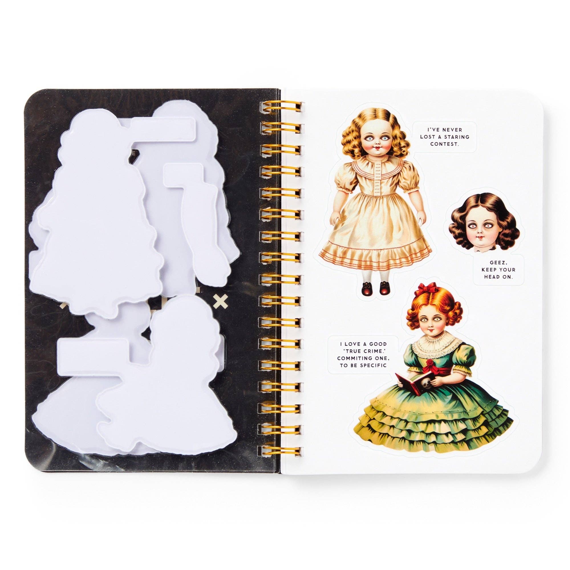 Brass Monkey Haunted Dolls Sticker Book | Vintage-inspired Spooky Decals - Image 6