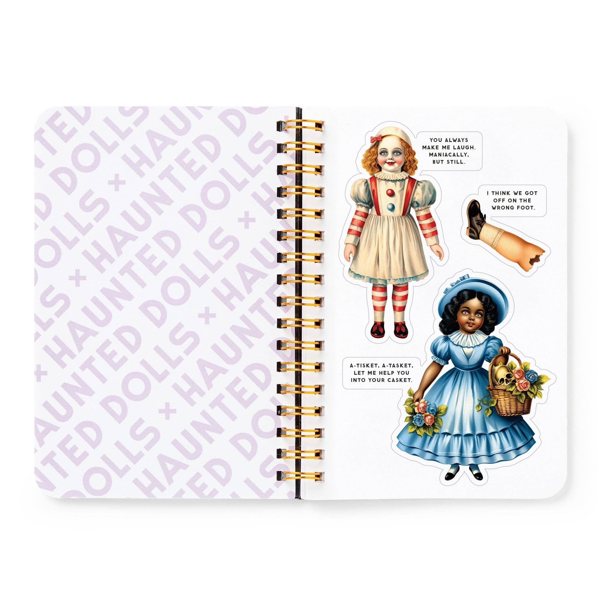 Brass Monkey Haunted Dolls Sticker Book | Vintage-inspired Spooky Decals - Image 8