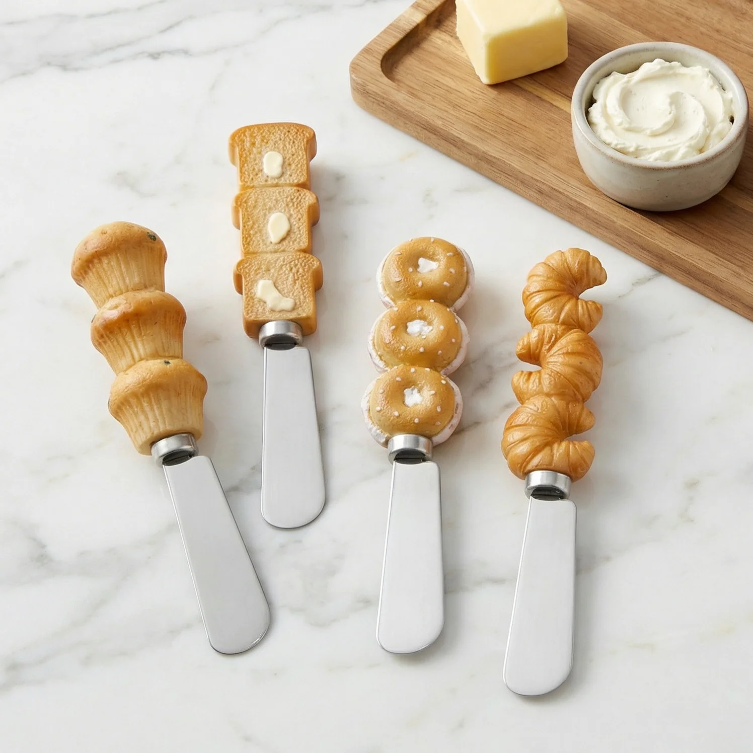 Breakfast Polyresin Cheese Spreader | 4-Piece Set Bread Theme Serveware - Image 9