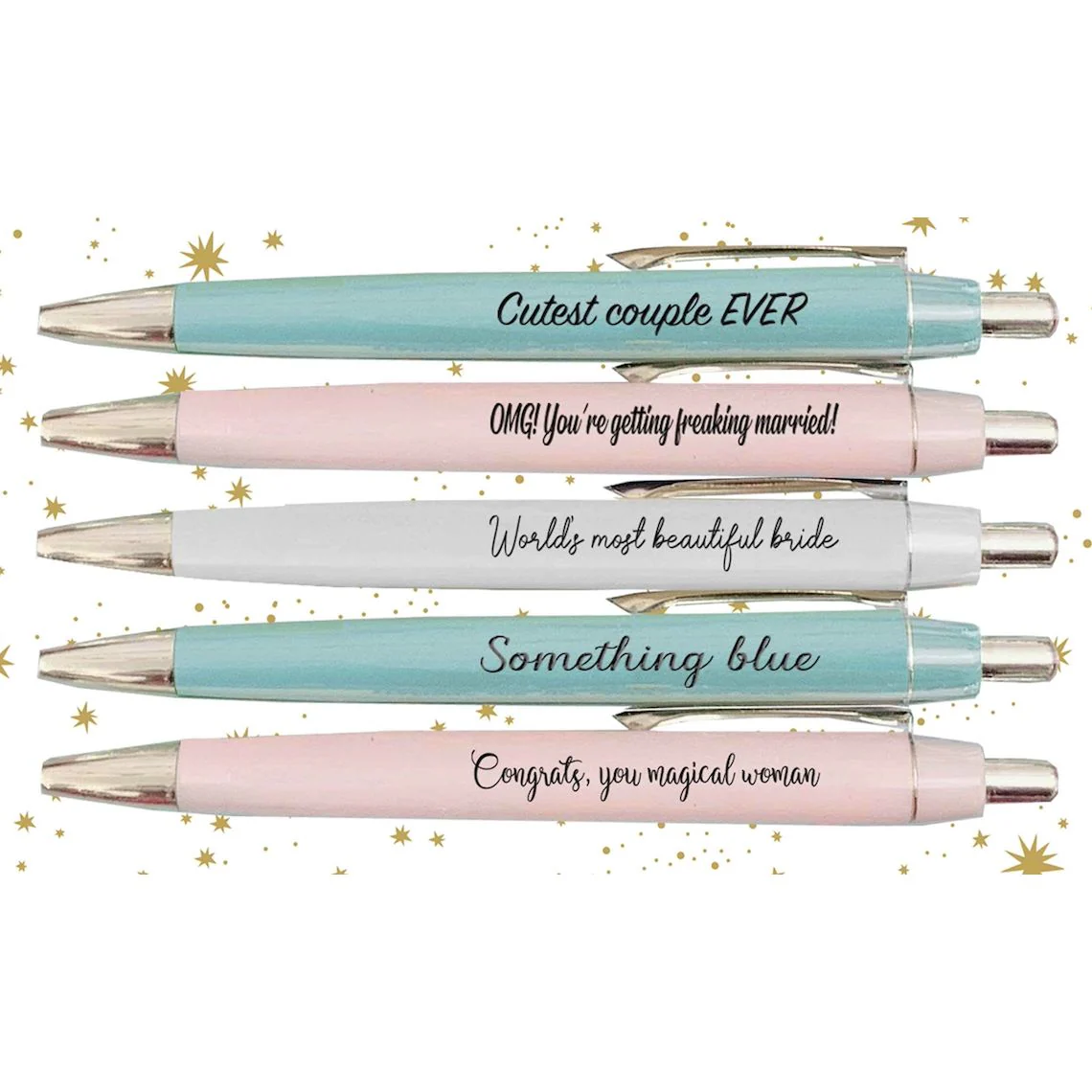 Fun Club Bridal Ballpoint Pen Set | et of 5 Gift Pens | World's Most Beautiful Bride, Something Blue, Etc. - Image 3