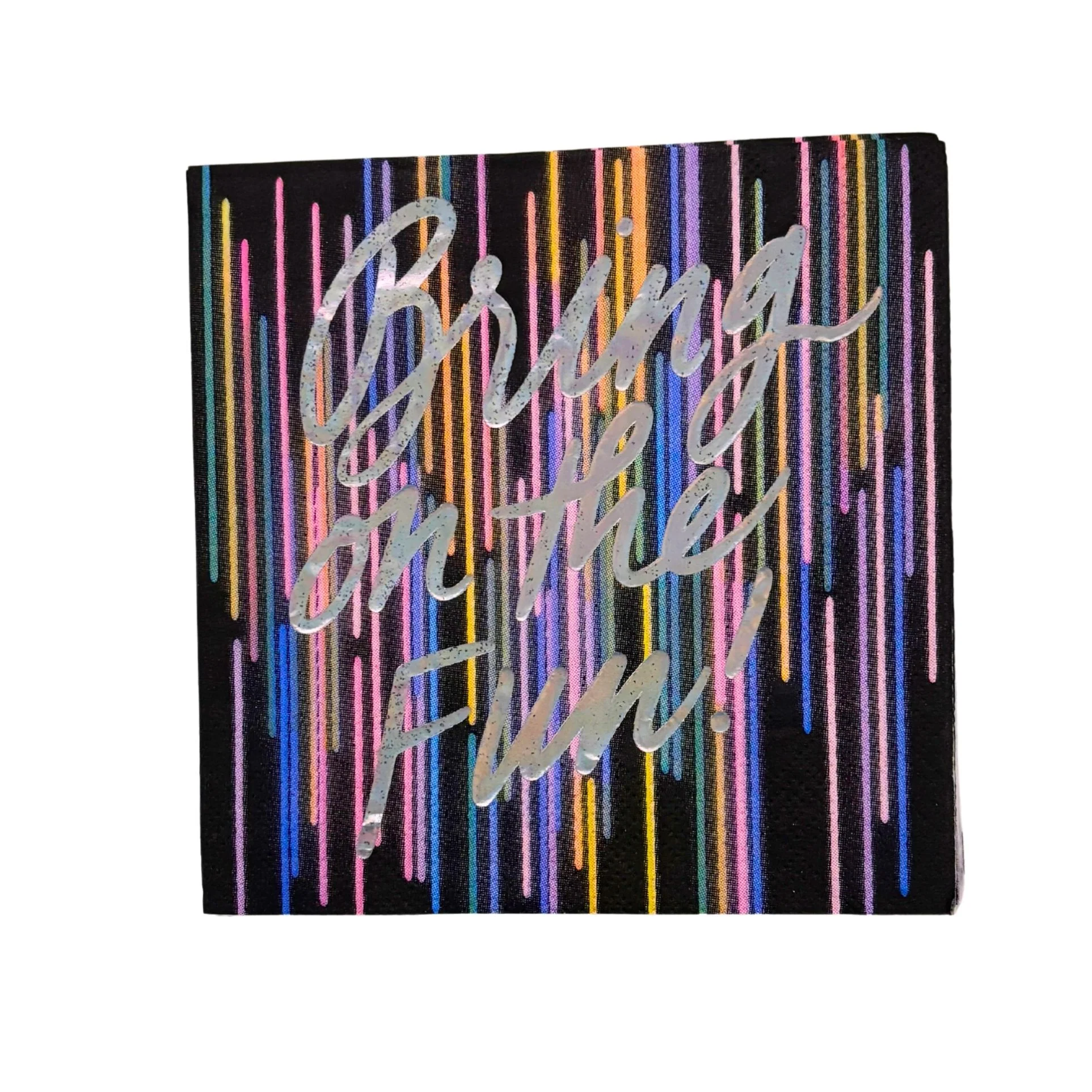 Bring On The Fun! Foil Beverage Napkins | Retro Cocktail Party | 5" Square - Image 4