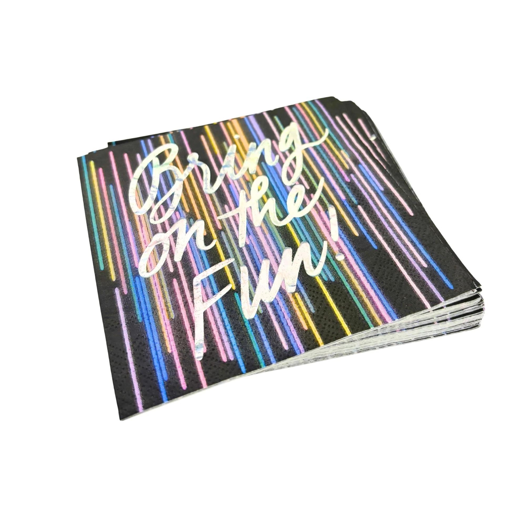 Bring On The Fun! Foil Beverage Napkins | Retro Cocktail Party | 5" Square - Image 9