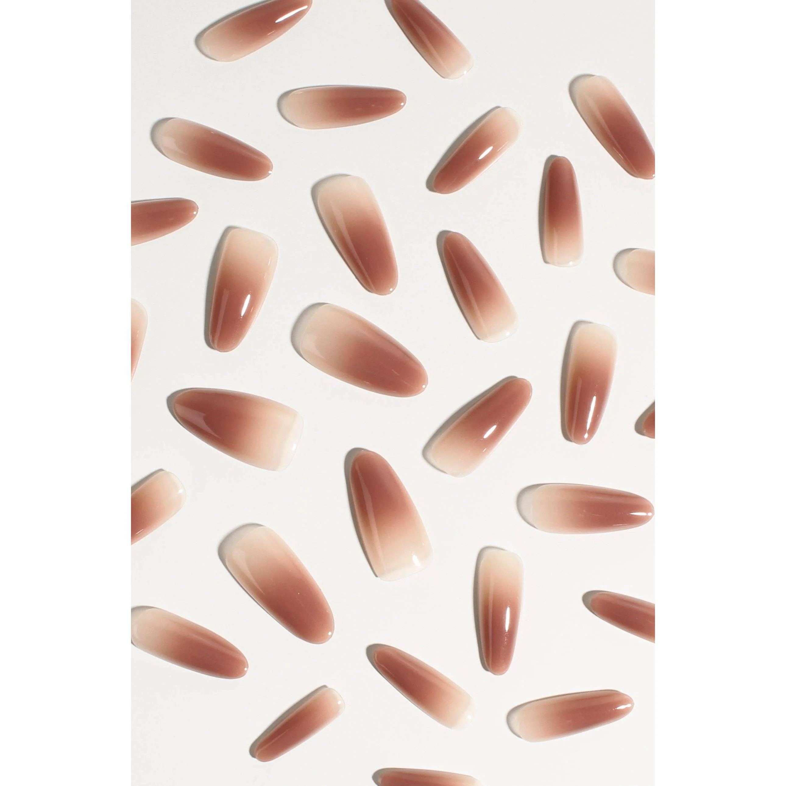 Brown Sugar Drip Press-On Nails | Caramel Brown Gradient, Glossy & Reusable - Image 3