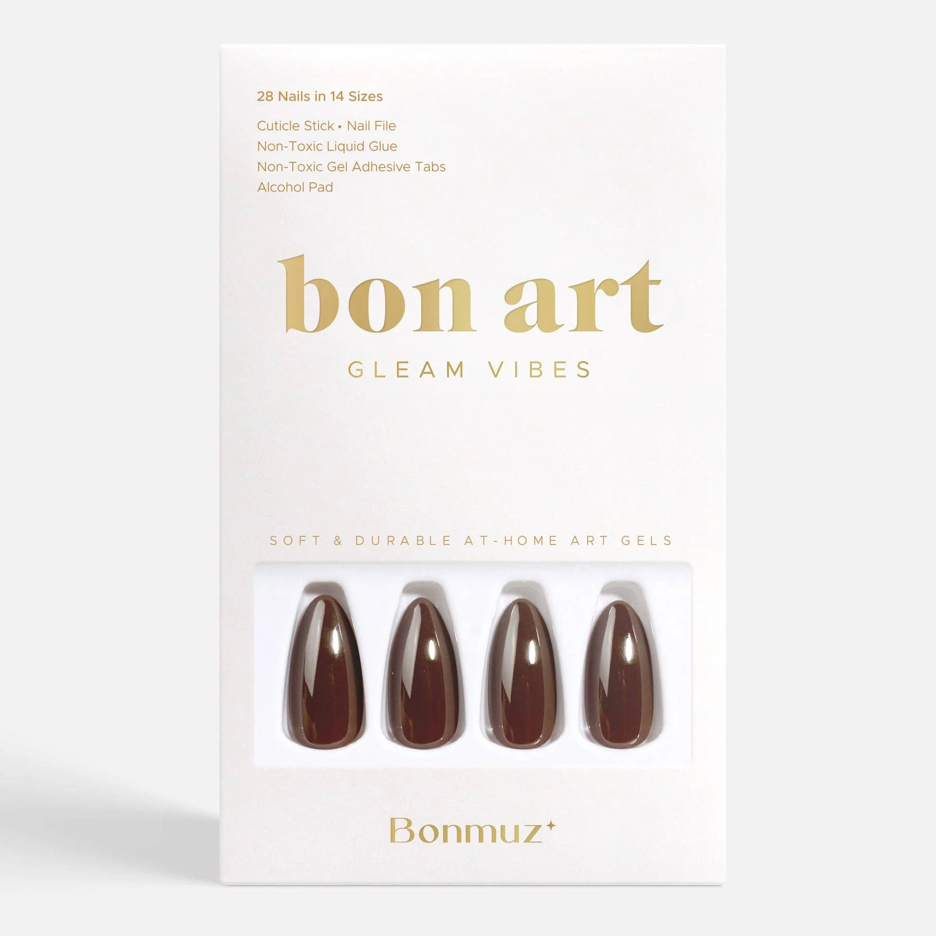 Brown Sugar Pop Press-On Nails | Espresso Brown High-Gloss Nails | Reusable & Non-Toxic