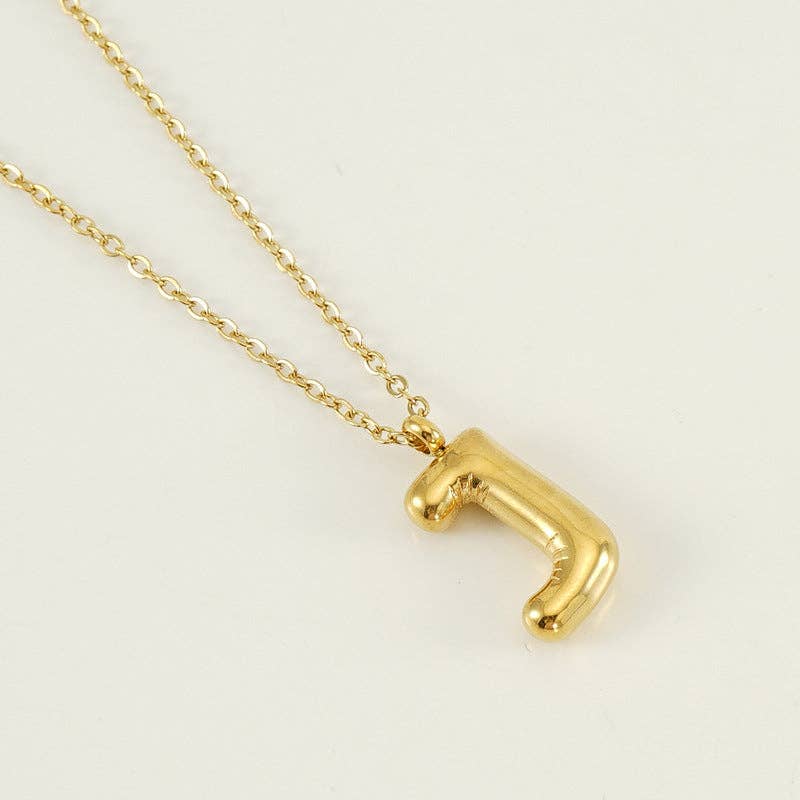 Bubble Shape Initials 18K Gold Plated Pendant Necklace | Alphabet Letter Charm Necklace - Image 12
