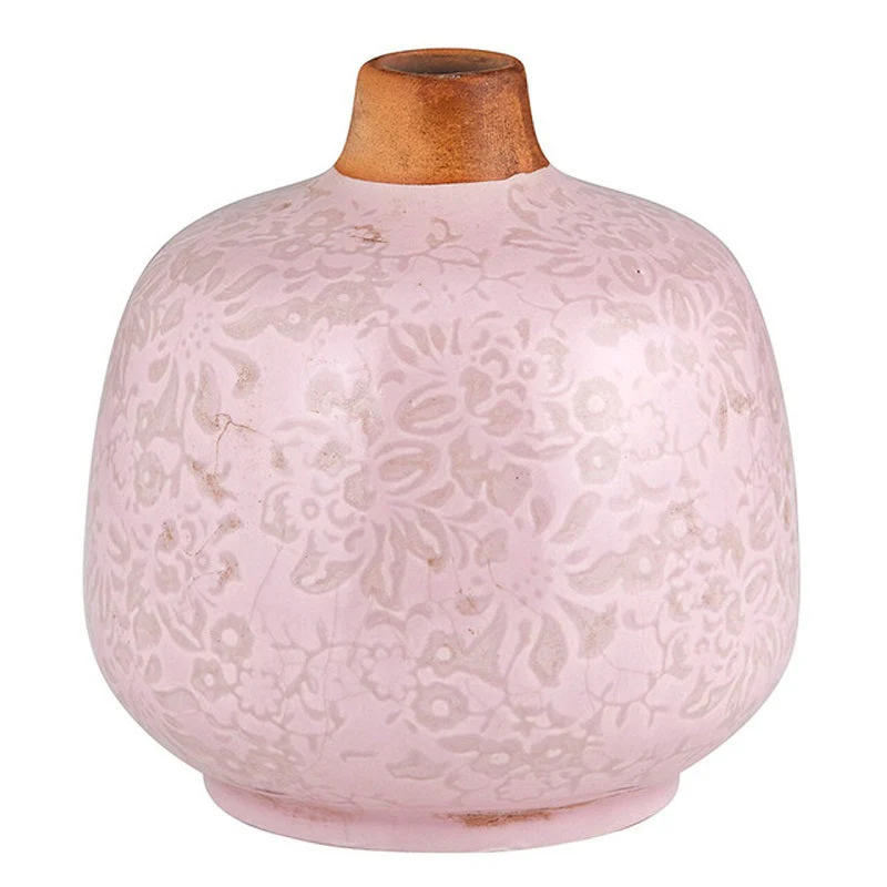 Small Ceramic Light Pink Bud Vase | Decorative Versatile Flower Pot | 4.52" x 4.92" - Image 3