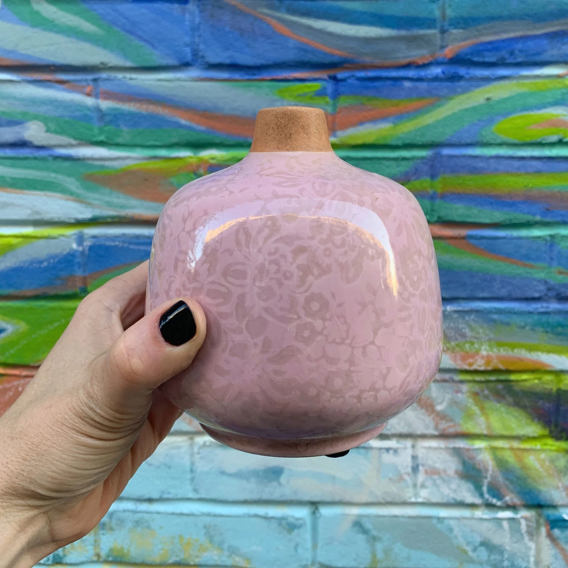 Small Ceramic Light Pink Bud Vase | Decorative Versatile Flower Pot | 4.52" x 4.92" - Image 5