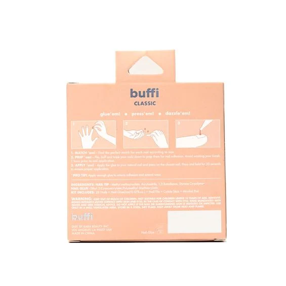 First Kiss Buffi Press-On Nails | Crescent Moon Pop-On Nails in Red Hue and Natural Pink Tone - Image 5