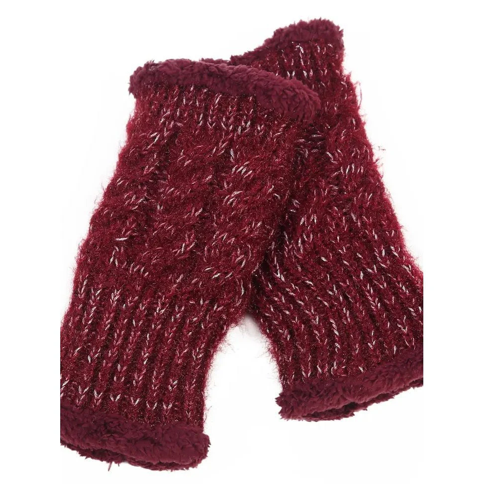 Ultrawarm Plush Inside Burgundy Metallic Weave Fur Boot Topper - Image 2