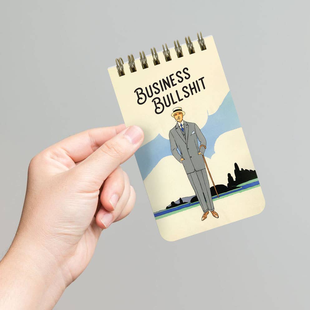 Business Bullshit Funny Spiral Memo Notepad | Small Vintage Pad 3" x 5" - Image 2