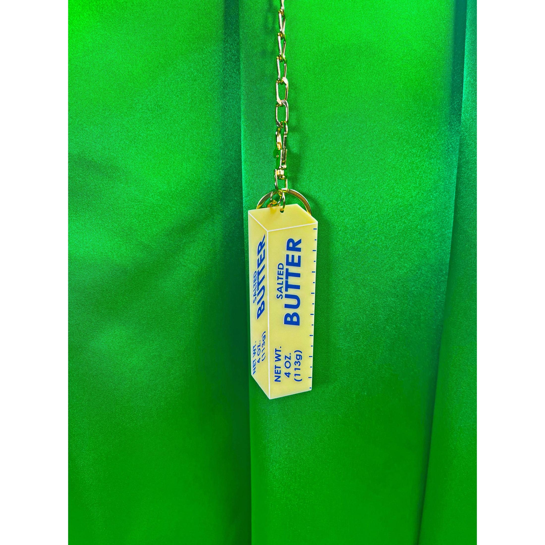 Butter Double-Sided Keychain | Acrylic Key Holder with Gold Clasp | 4" Long - Image 4