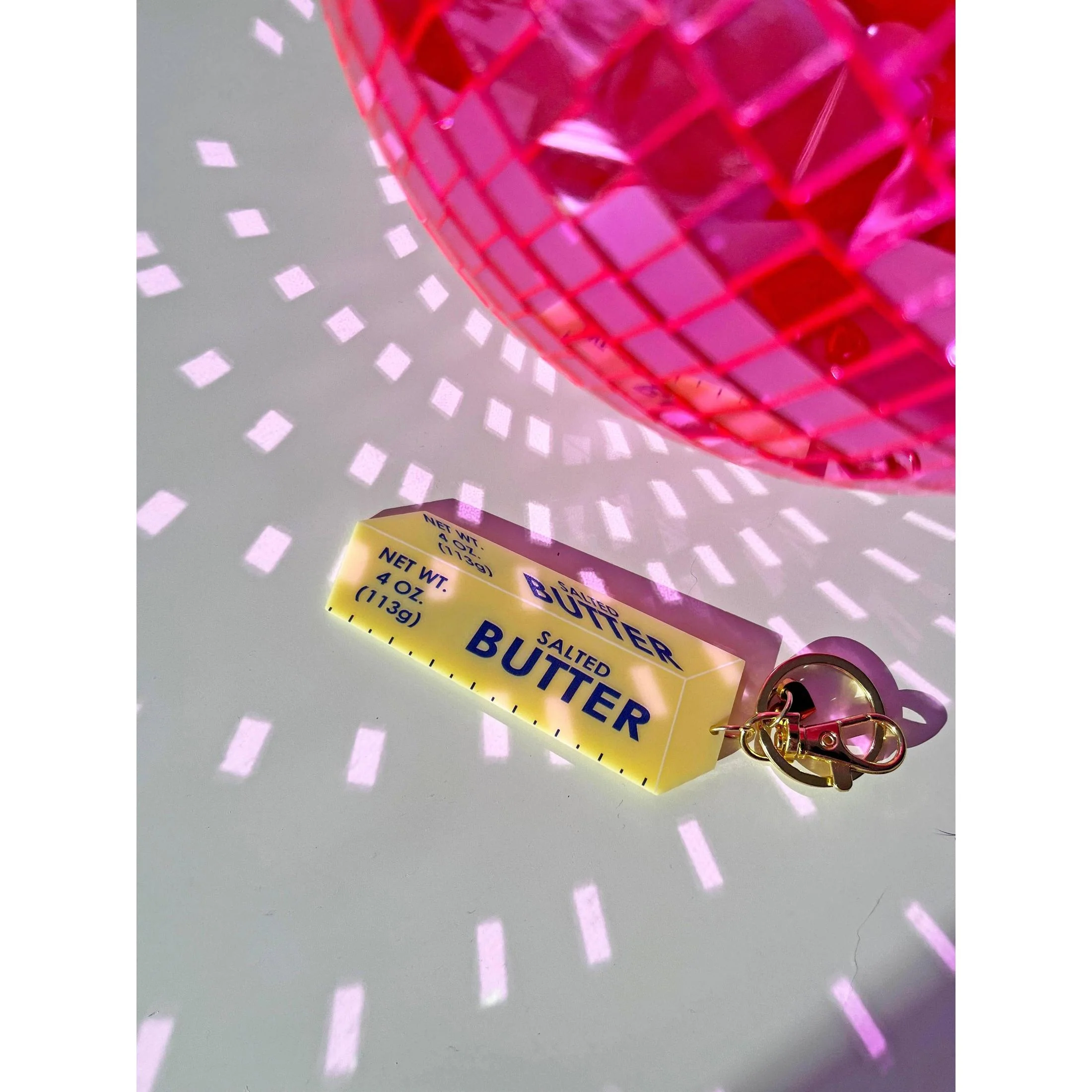 Butter Double-Sided Keychain | Acrylic Key Holder with Gold Clasp | 4" Long - Image 5