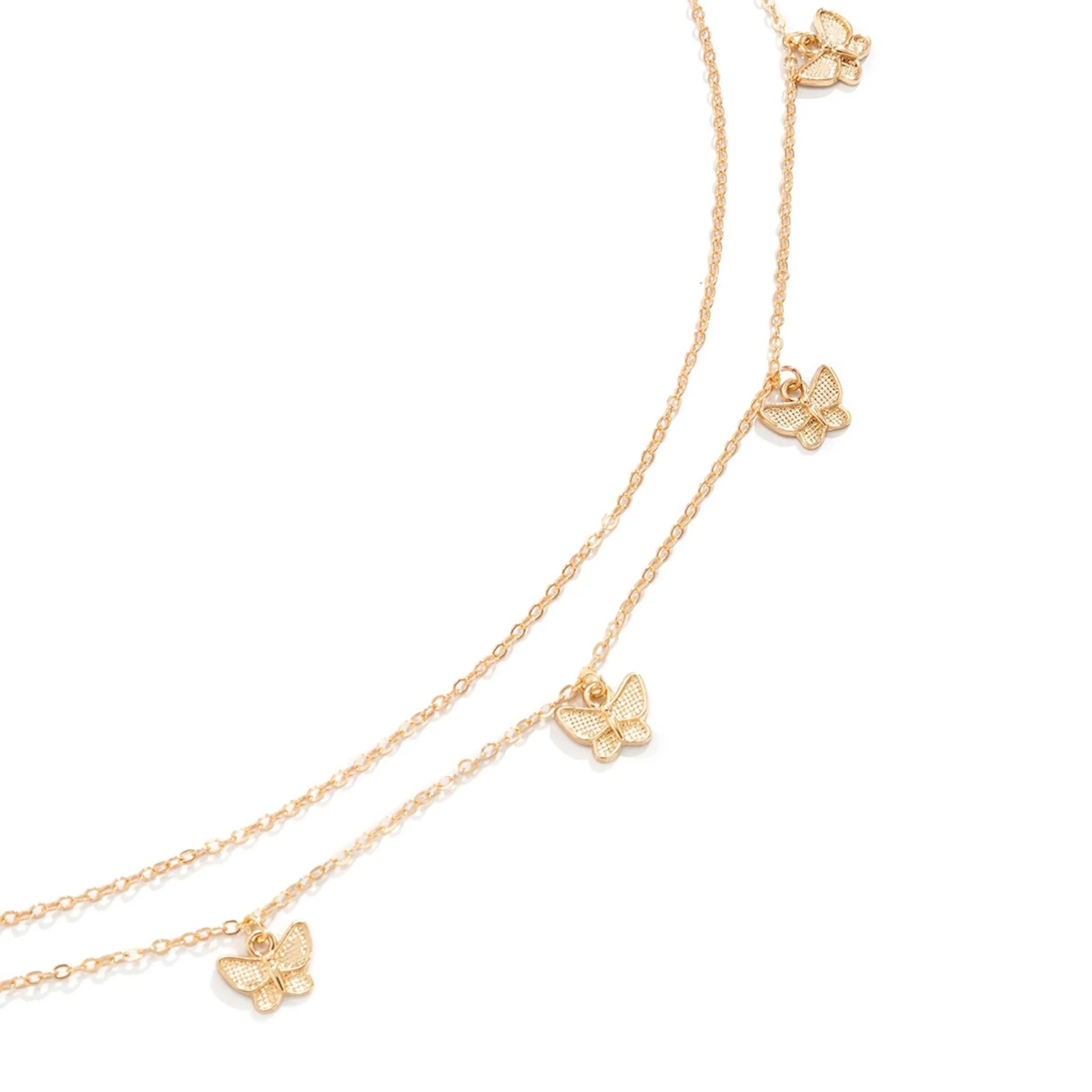 Butterfly Waist Chain Jewelry Set of 2 | Gold Chains with Butterfly Charms - Image 3