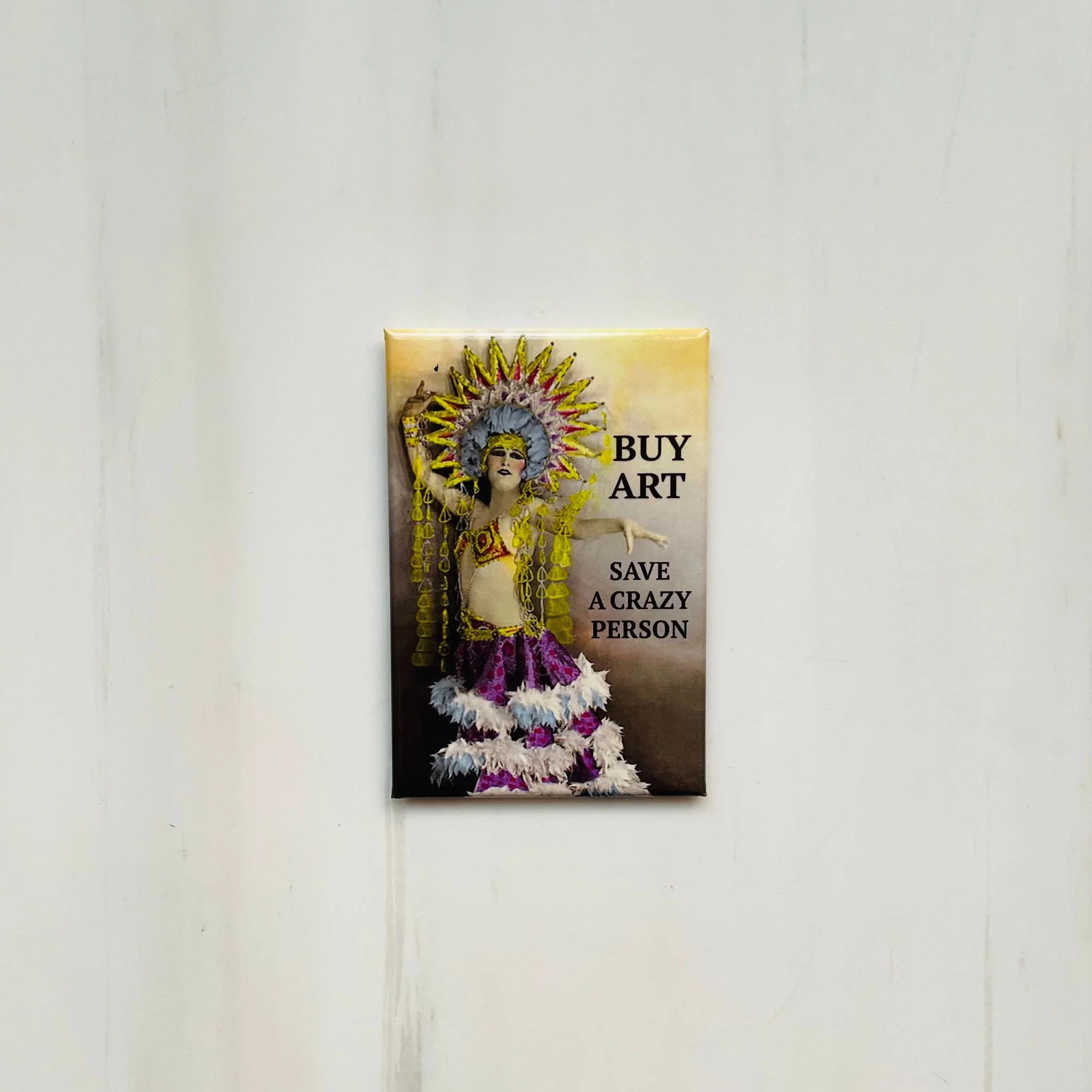 Buy Art Save A Crazy Person Rectangular Magnet | Refrigerator Magnetic Surface Decor | 3" x 2" - Image 2