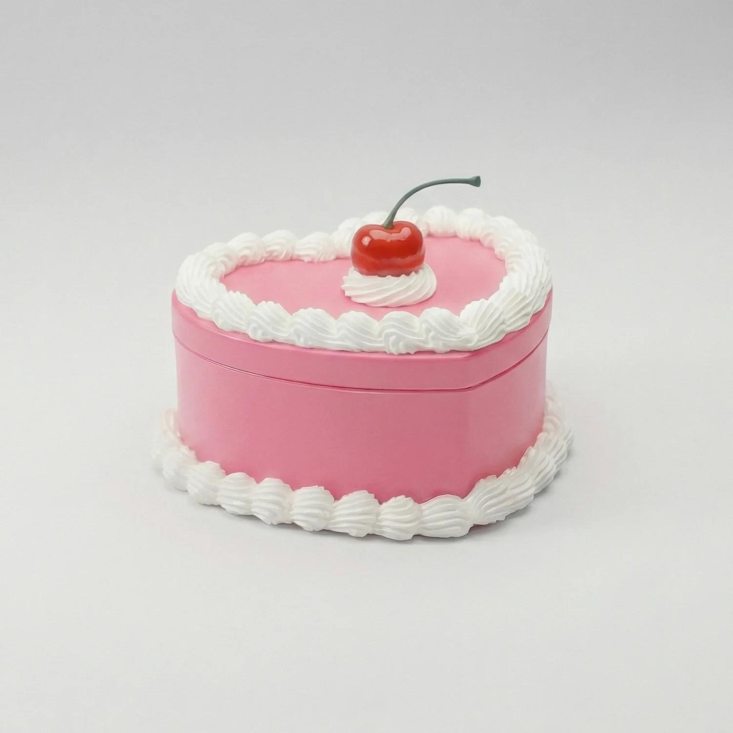 Cake Jewelry Box | Hand Decorated Small Heart Cake Storage Box in Blue or Pink - Image 3