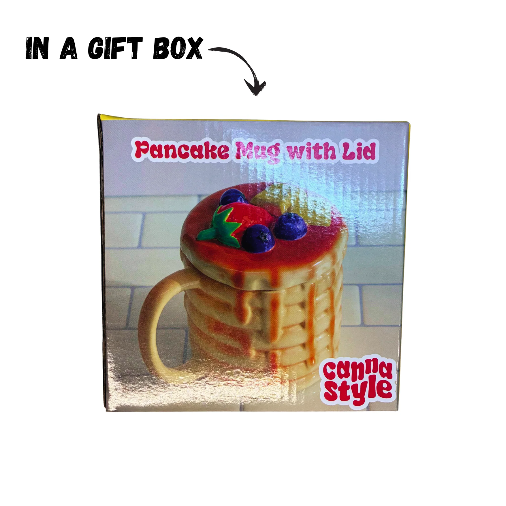 Pancake Mug With Lid | Graphic Coffee Tea Cup | 16oz - Image 8
