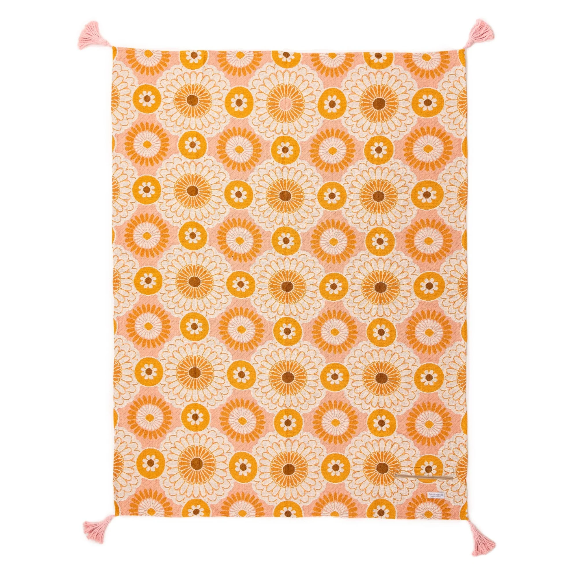 Camilla Tassel Throw Blanket or Beach Blanket | Extra Large 63" x 79" Woven Snuggle Blanket, Picnic Mat - Image 2