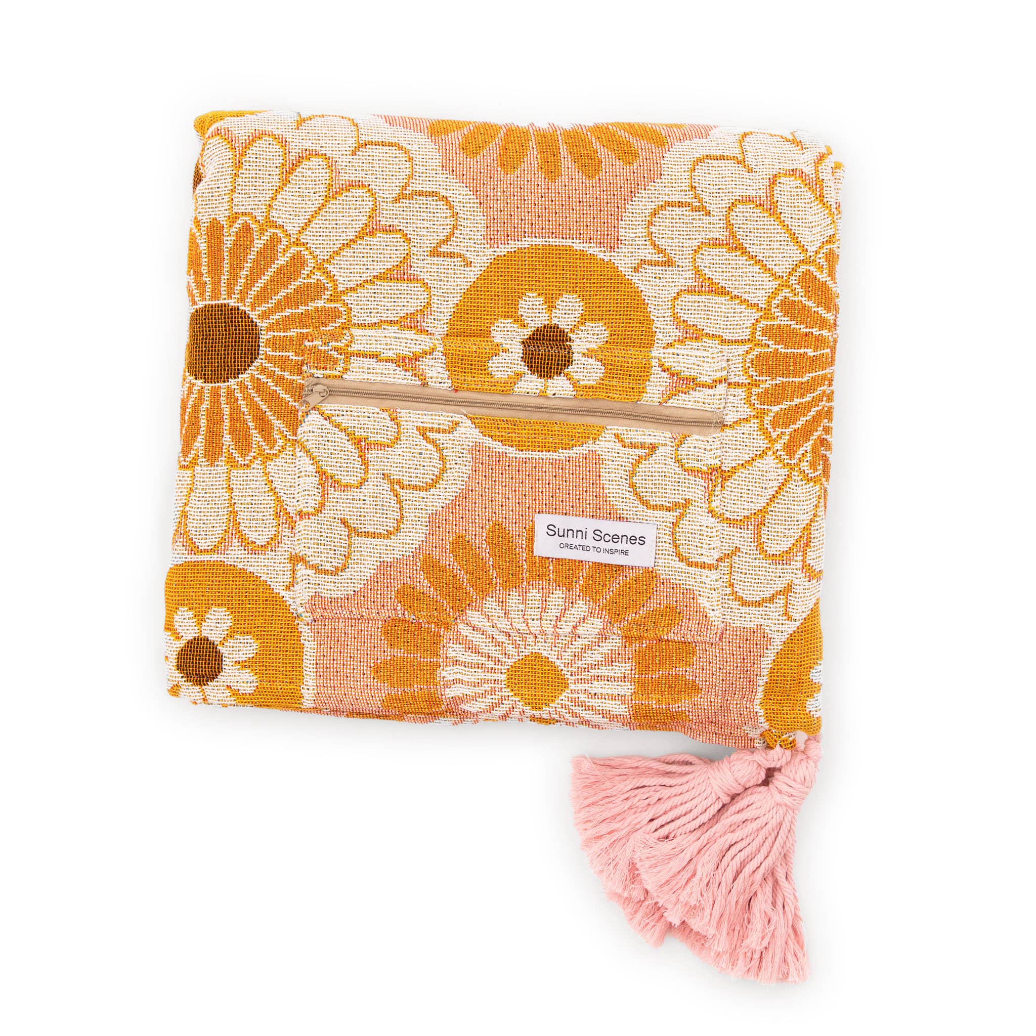 Camilla Tassel Throw Blanket or Beach Blanket | Extra Large 63" x 79" Woven Snuggle Blanket, Picnic Mat - Image 4