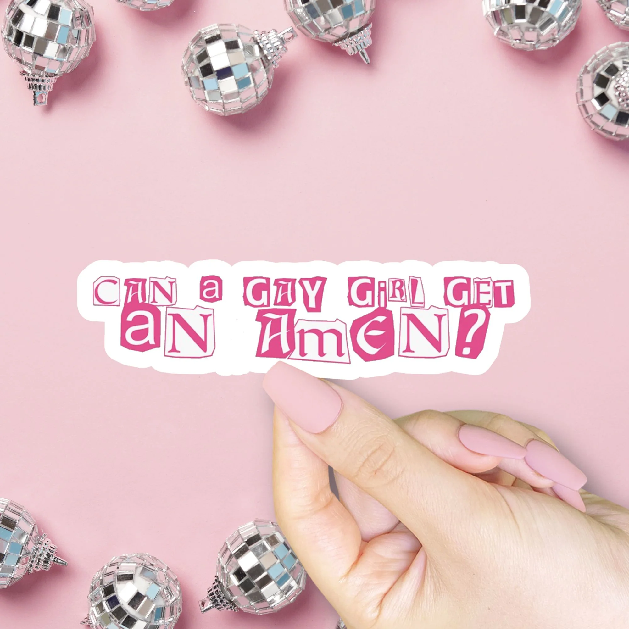 Can a Gay Girl Get an Amen? Sticker, Renee Rapp, Mean Girls Vinyl Sticker - Image 2